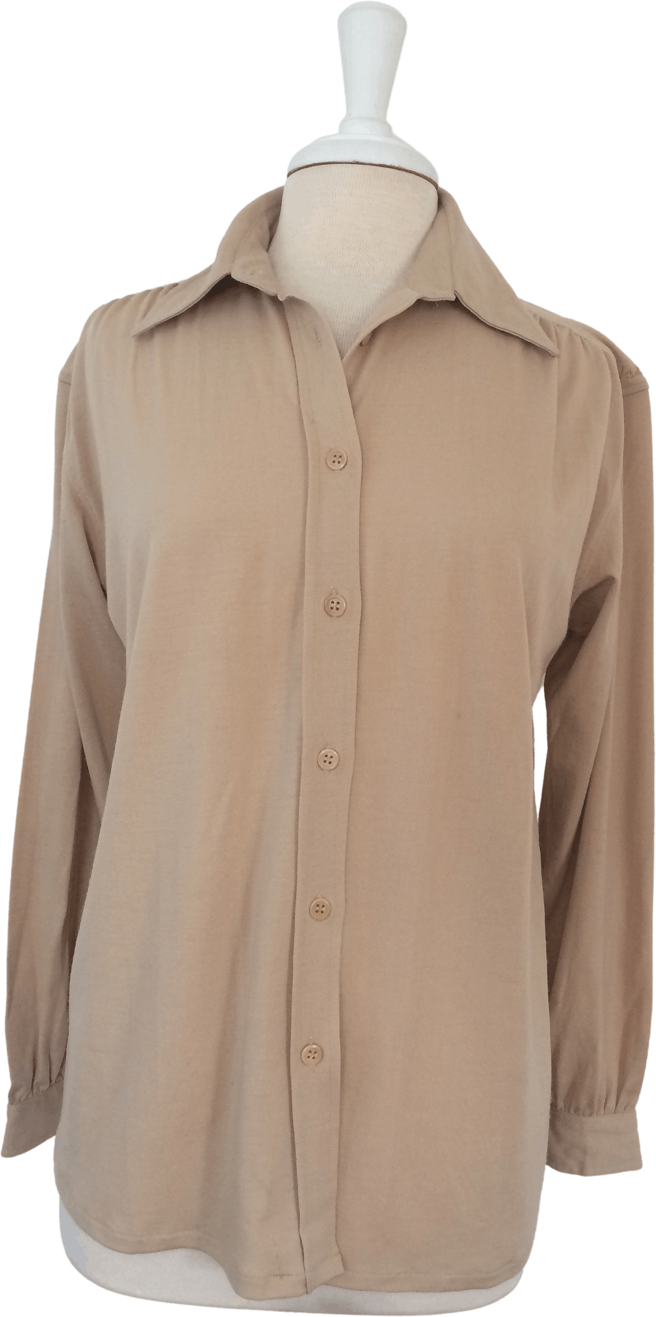 Vintage Tricot Beige Blouse by Valentino Shop THRILLING