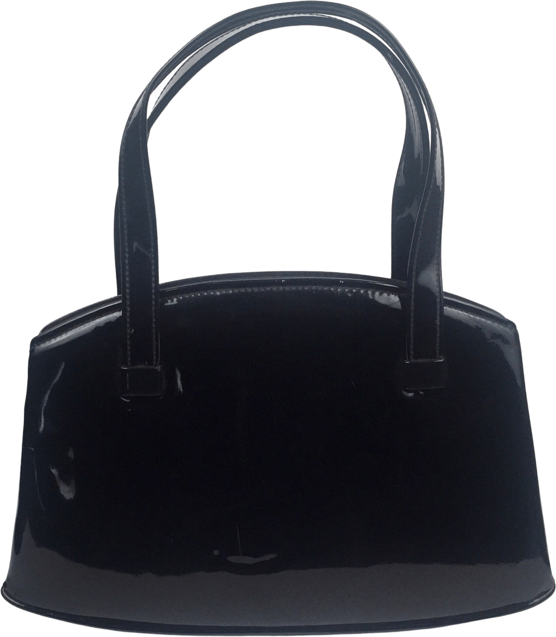 Vintage 60’s Black Patent Leather Top Handle Bag by Cara Shop THRILLING