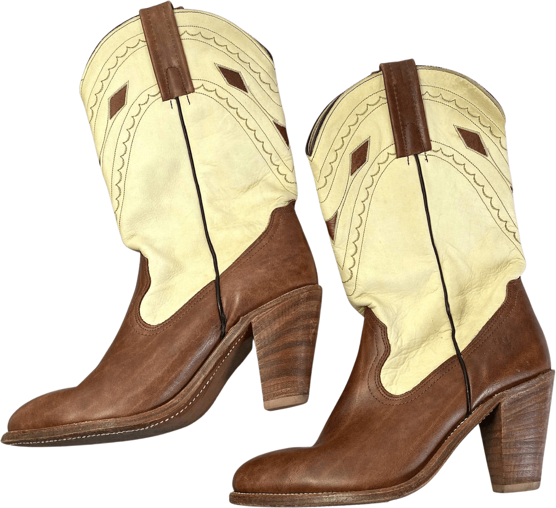 vintage-white-and-brown-leather-cowboy-boots-by-frye-shop-thrilling