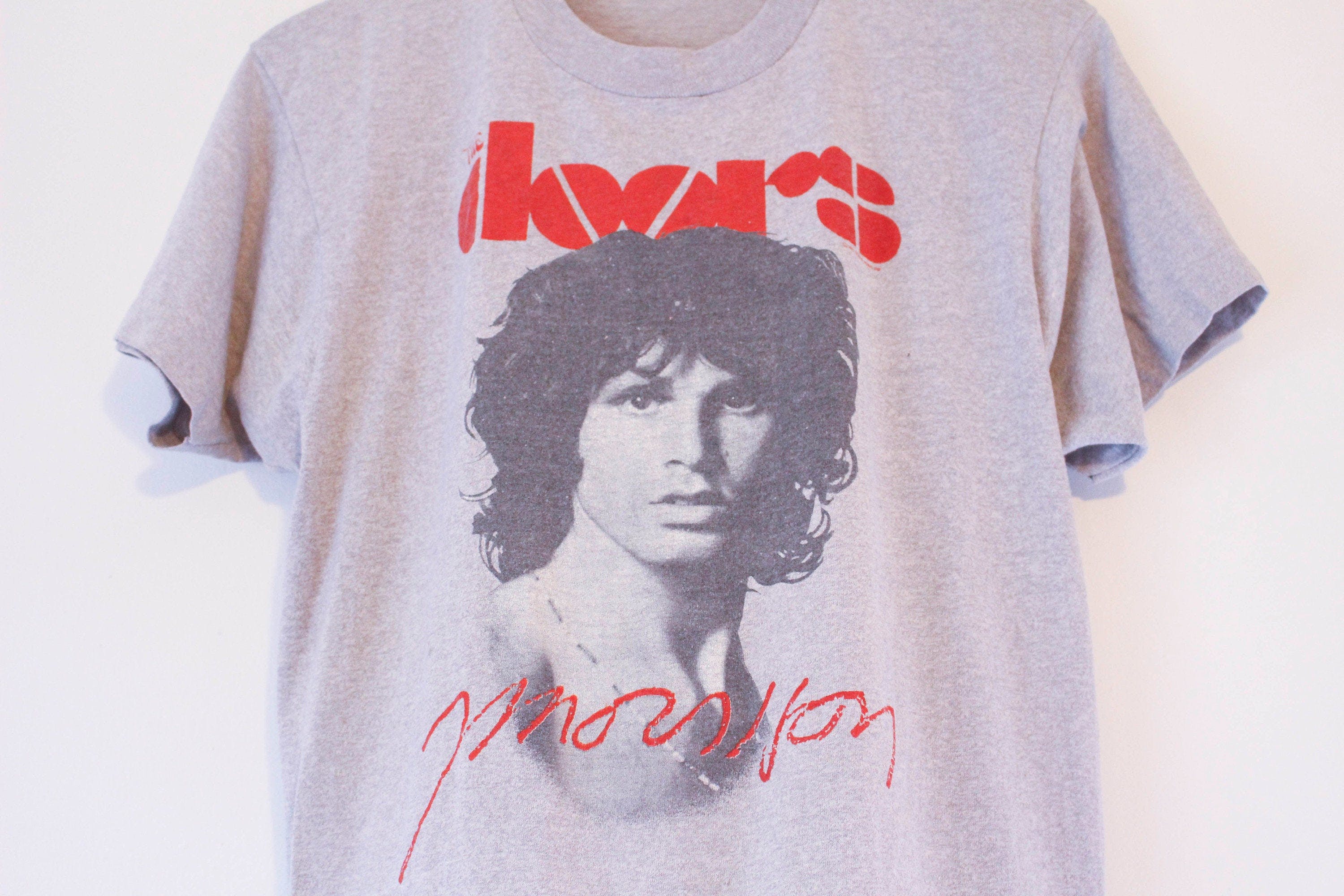 Vintage 80s Gray The Doors Jim Morrison T Shirt By Screen Stars Shop Thrilling 8901