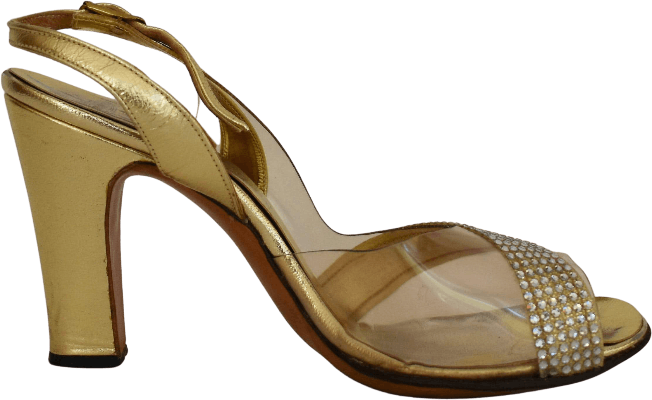 slingback heels gold