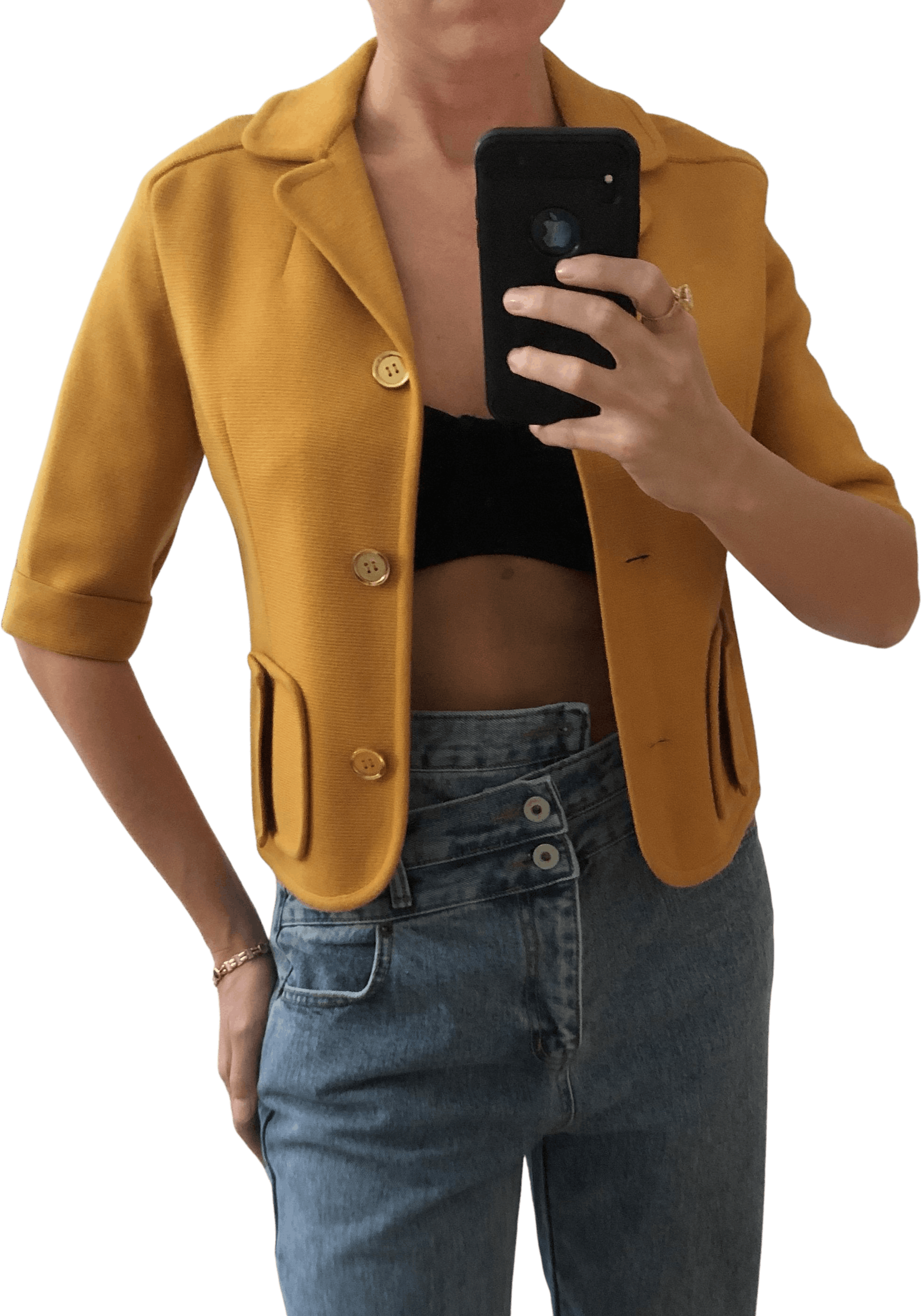 Vintage 60's Deadstock Wool Mustard Jacket Shop THRILLING