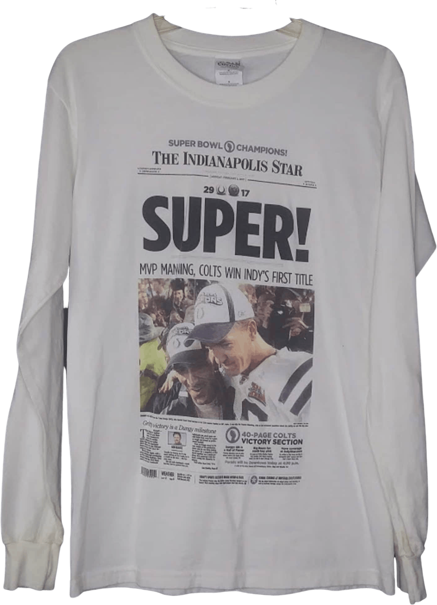 Gildan, Shirts, Rare Custom Print Colts Champion Tee Dungy Manning