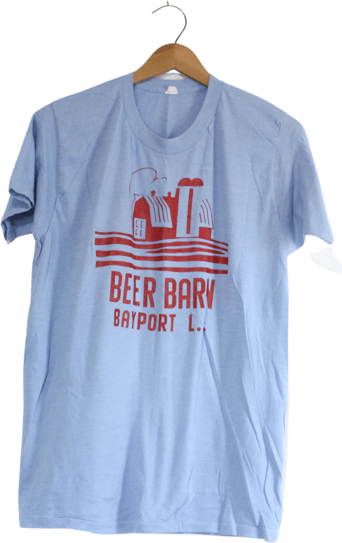 Vintage Light Blue Beer Barn Bayport Illinois Milk Farm TShirt Shop