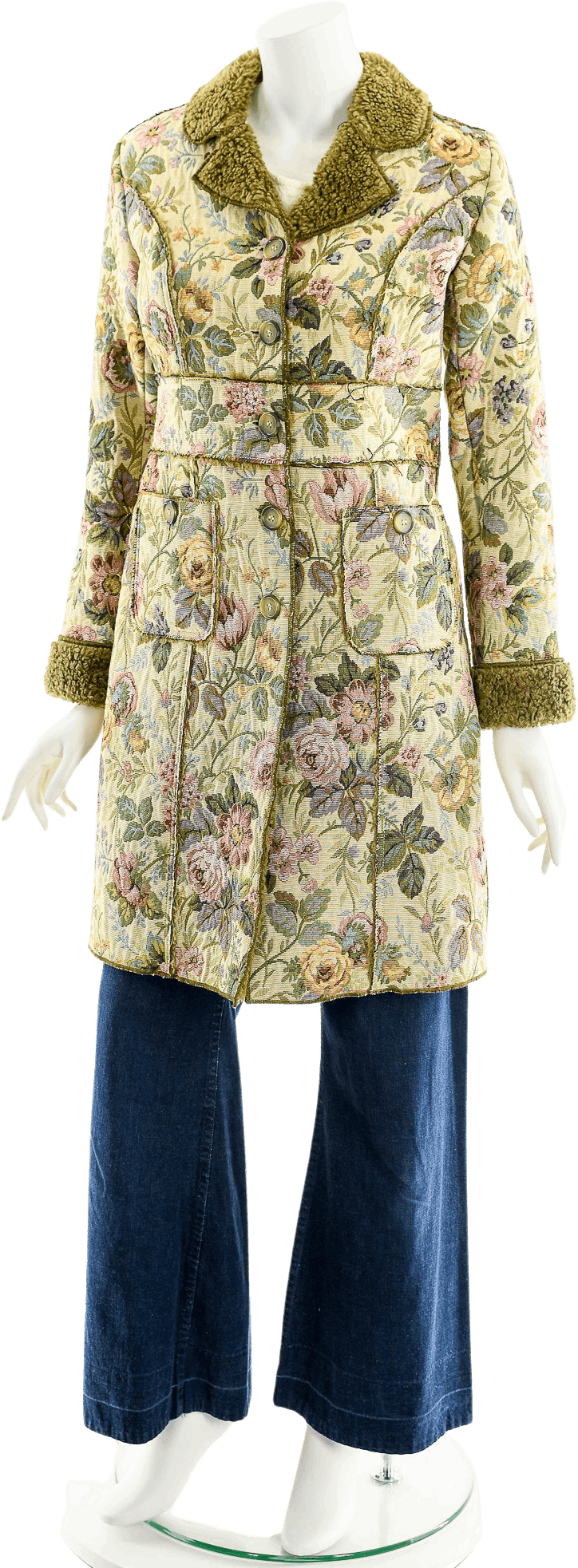 90 s Floral Tapestry Coat