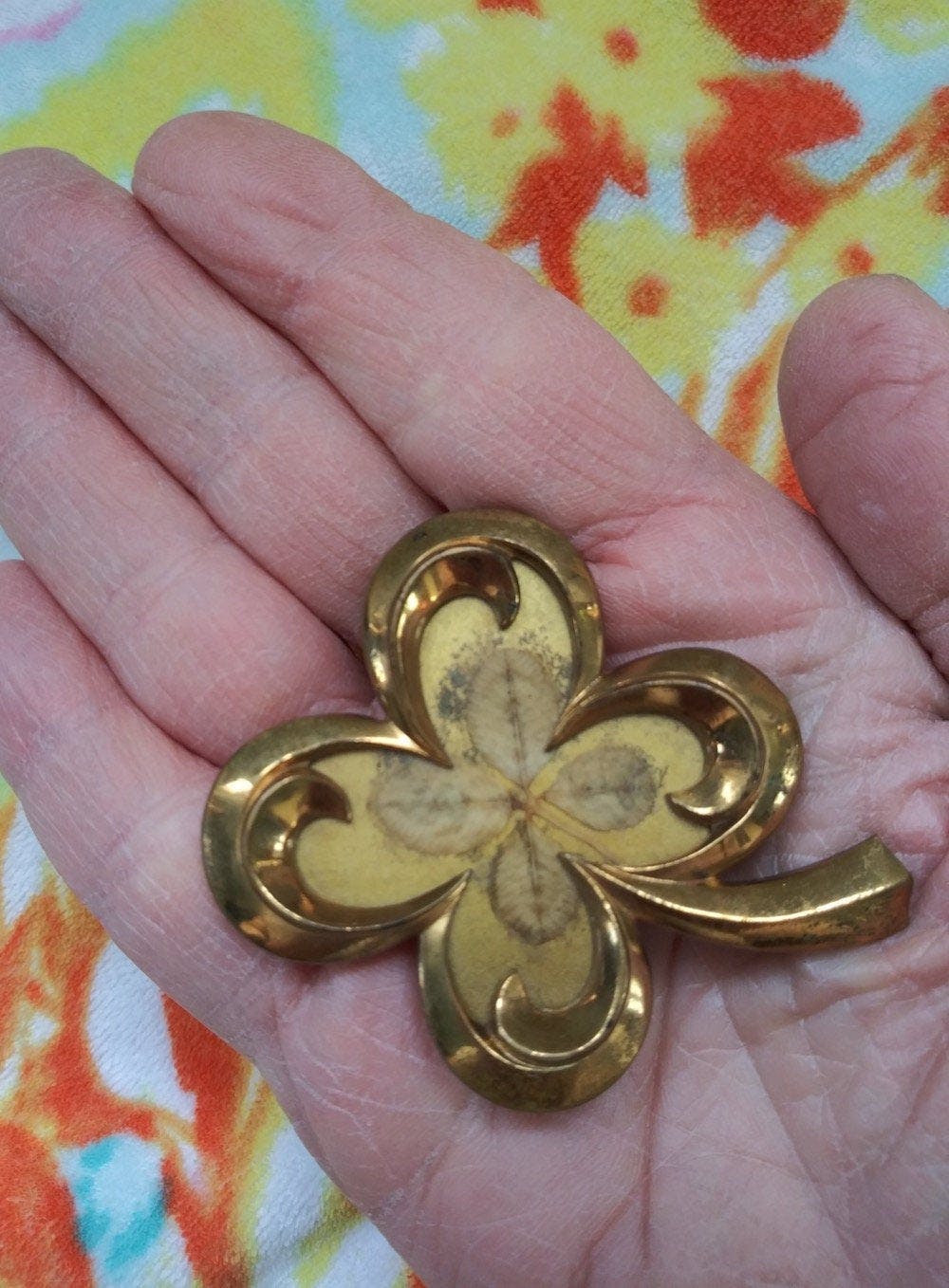 Vintage Silson Brooch 4 Leaf Clover Signed 1940s cheapest