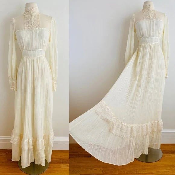 Vintage Gunne Sax Victorian Prairie Lace Romantic Cottagecore Wedding ...