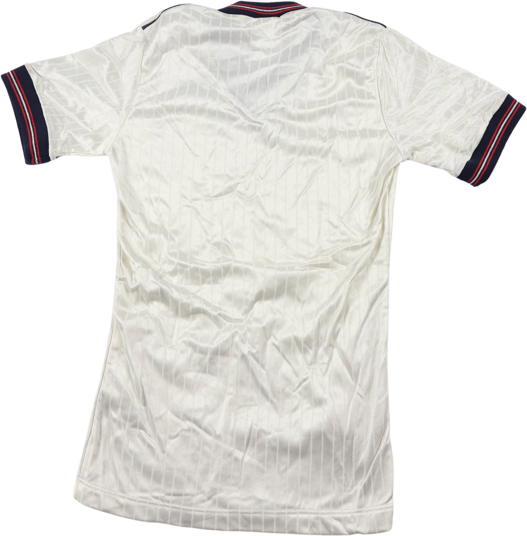 Vintage 80's Men's White England World Cup Soccer Jersey with Striped