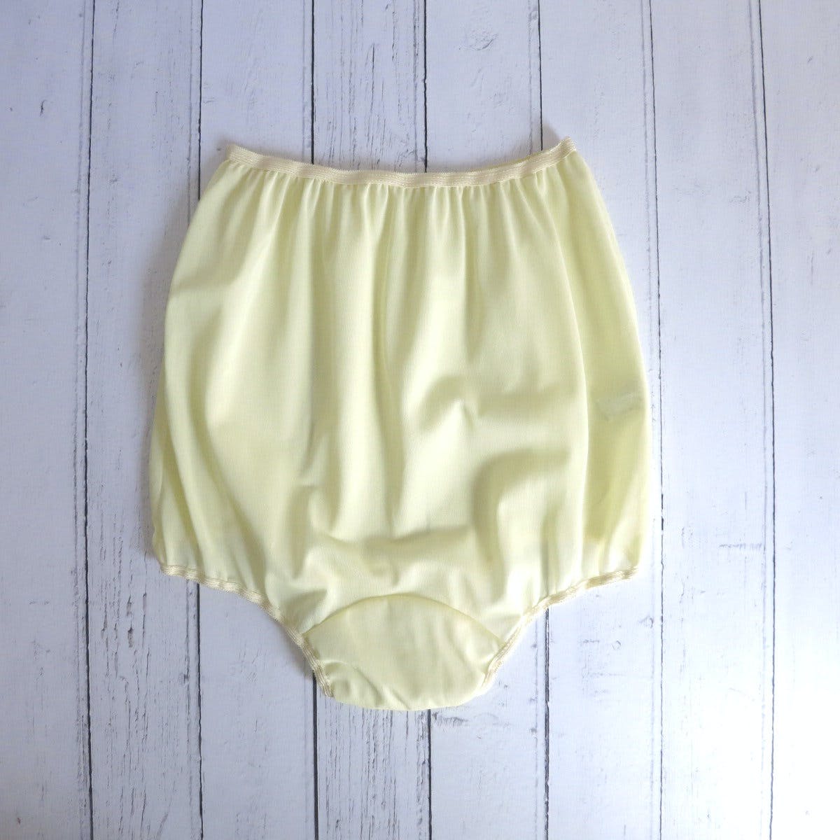 Vintage 70's Pale Yellow Nylon Panties by Pam Undies