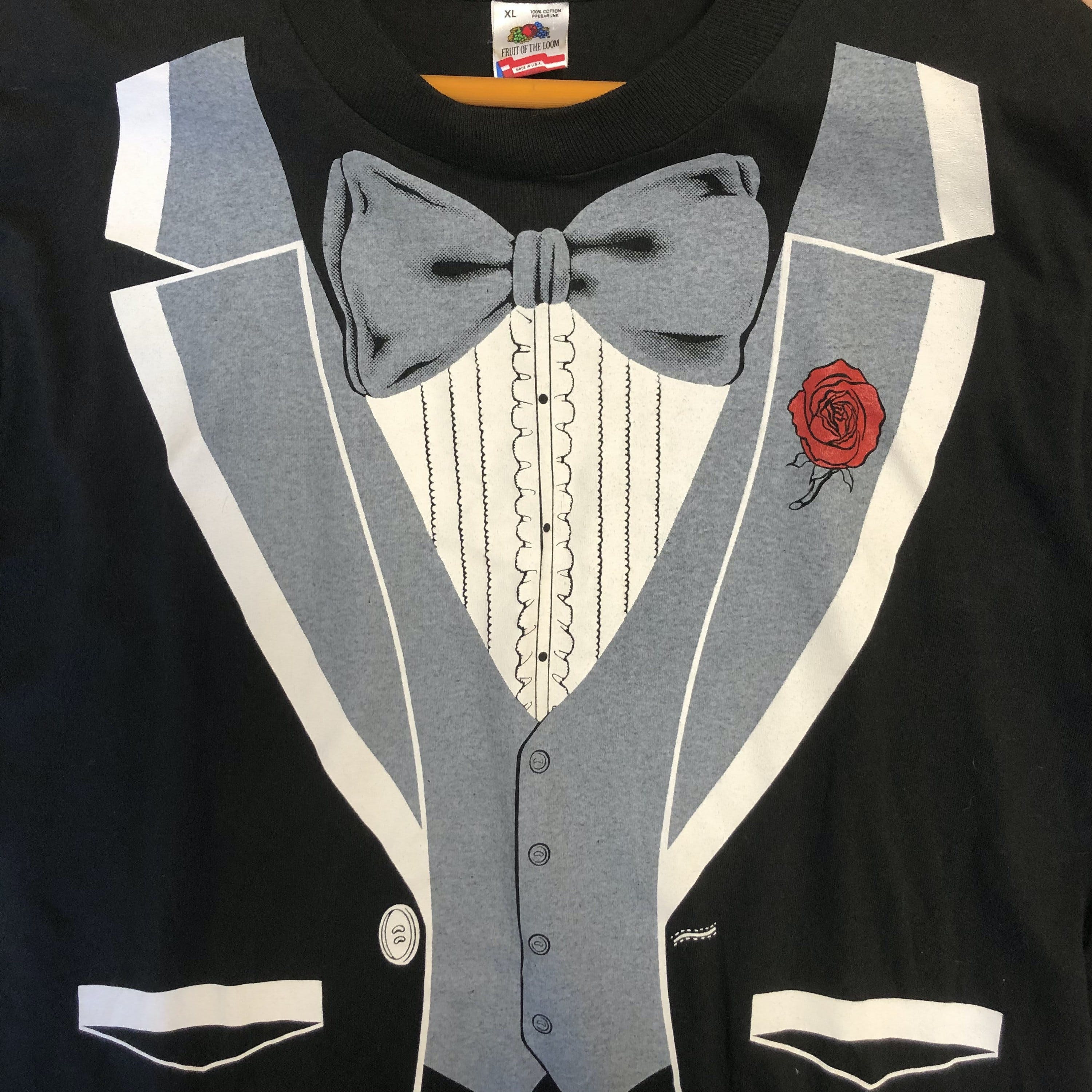 Vintage 80’s Black Tuxedo T-Shirt by the Athletic Supporter Ltd | Shop  THRILLING