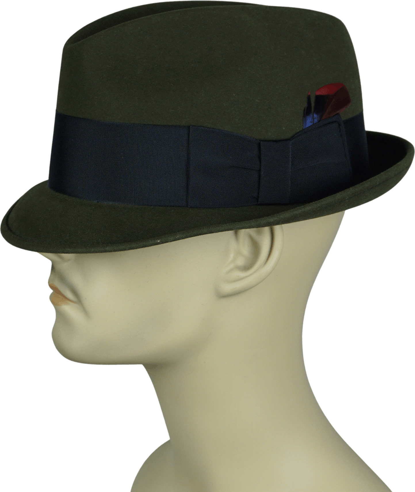 Vintage Mans Fedora, 60’s Dark Olive Green Trilby Hat by Knox Shop