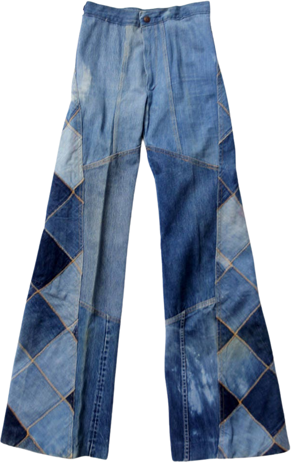 Vintage 70s Antonio Guiseppe Patchwork Denim Jeans, 26 x 34