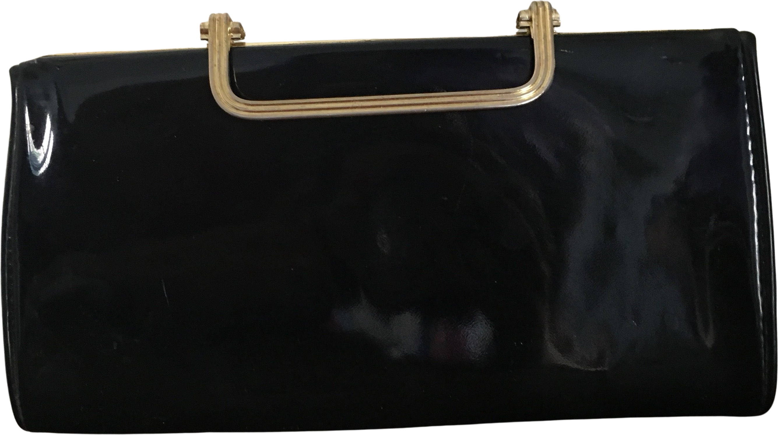 Vintage 50s Black Patent Leather Clutch