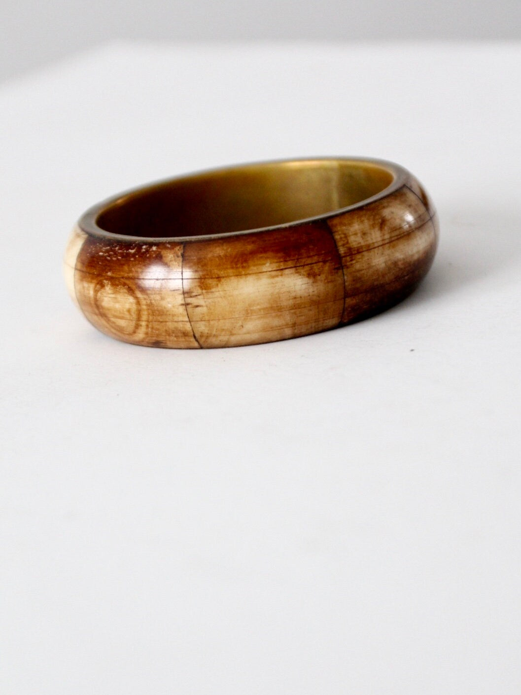Vintage Bone and Brass Bangle Jewelry Shop THRILLING