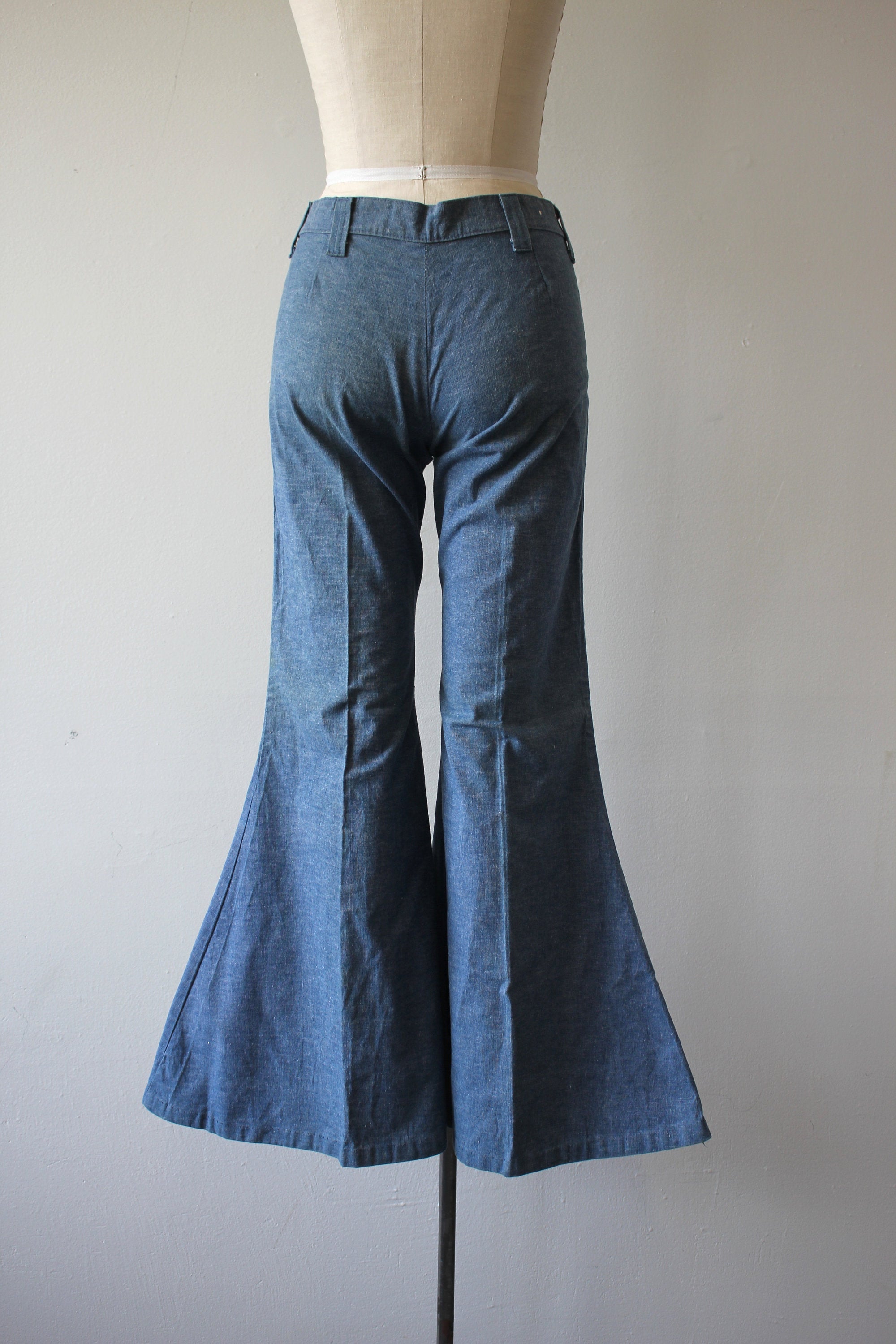 Vintage 70's High Waisted Extreme Bell Bottom Jeans by Anvil Brand