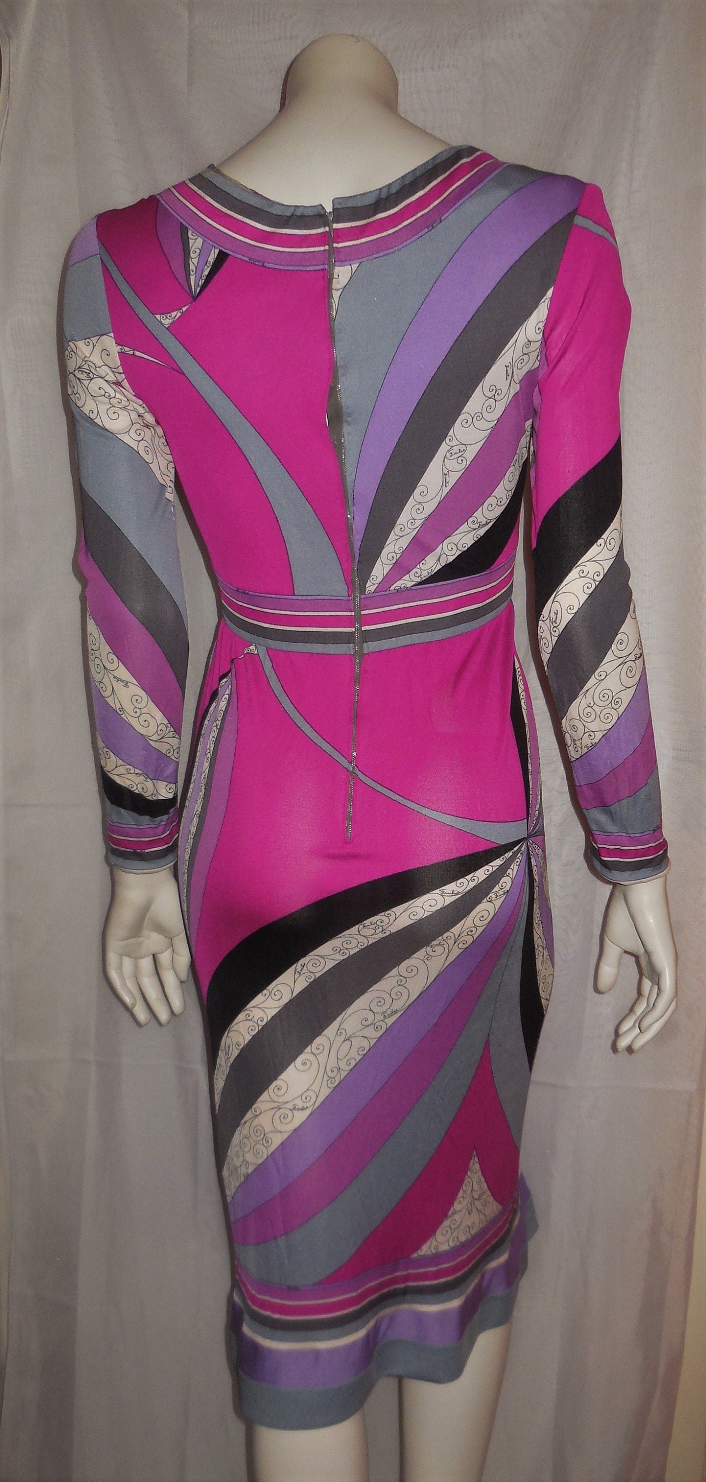 Vintage 70s EMILIO PUCCI Velvet Psychelic Print Long Dress For