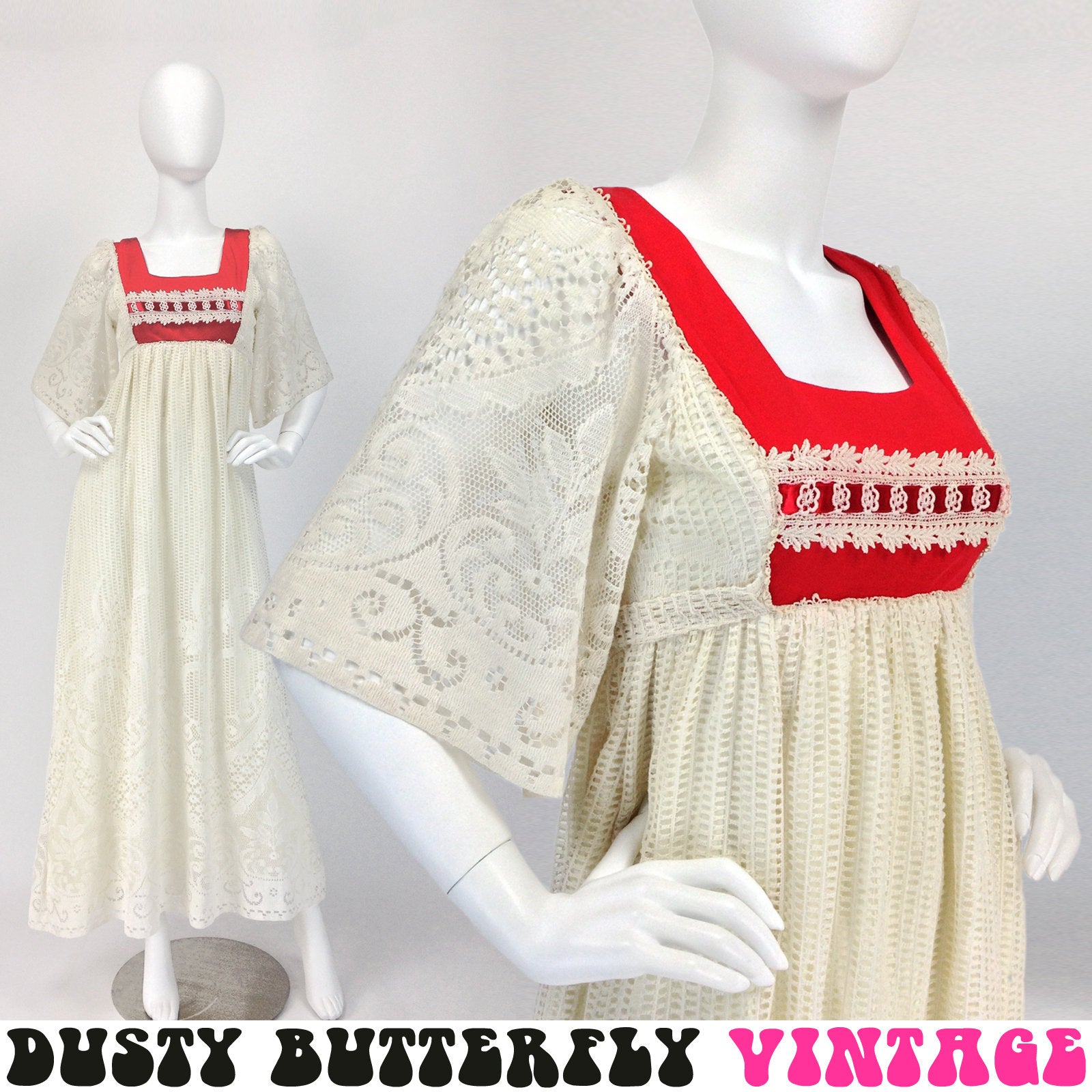 Vintage 70’s Gunne Sax Style Empire Waist Maxi Dress by Joy Stevens ...