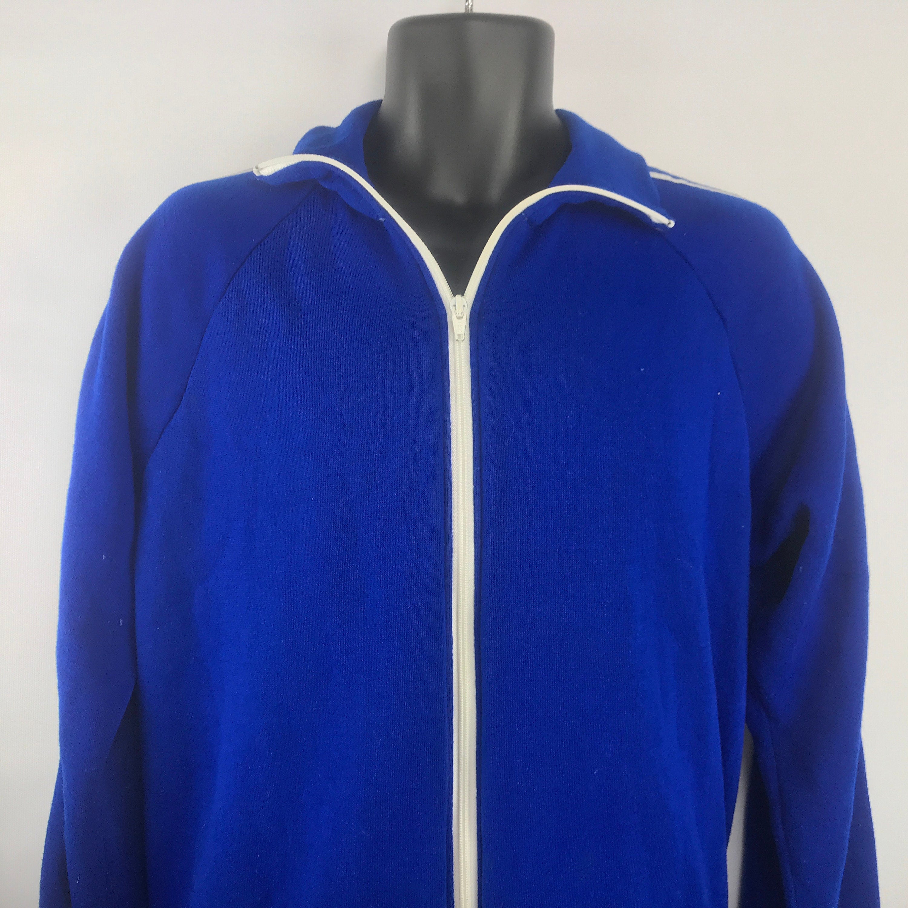 Vintage Sears Mens Blue Tennis Track Jacket by Sears Shop THRILLING