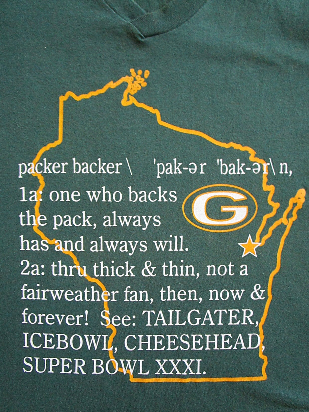 Vintage Packer Backer Green Bay Packers T-Shirt Men's Size XL Single Stitch  USA