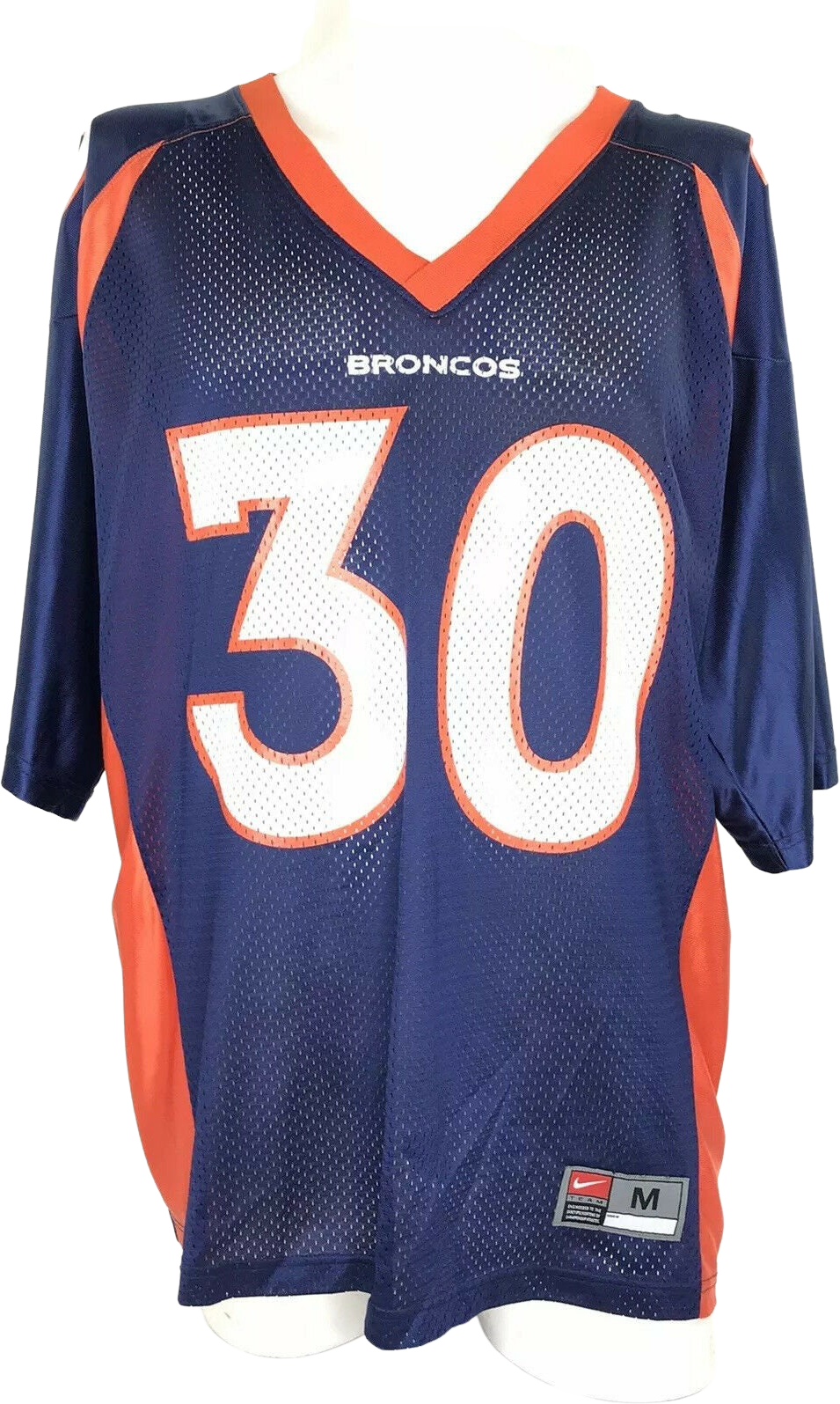 Vintage Nike Denver Broncos Jersey #30 Terrell Davis NFL Football Size XL  Blue