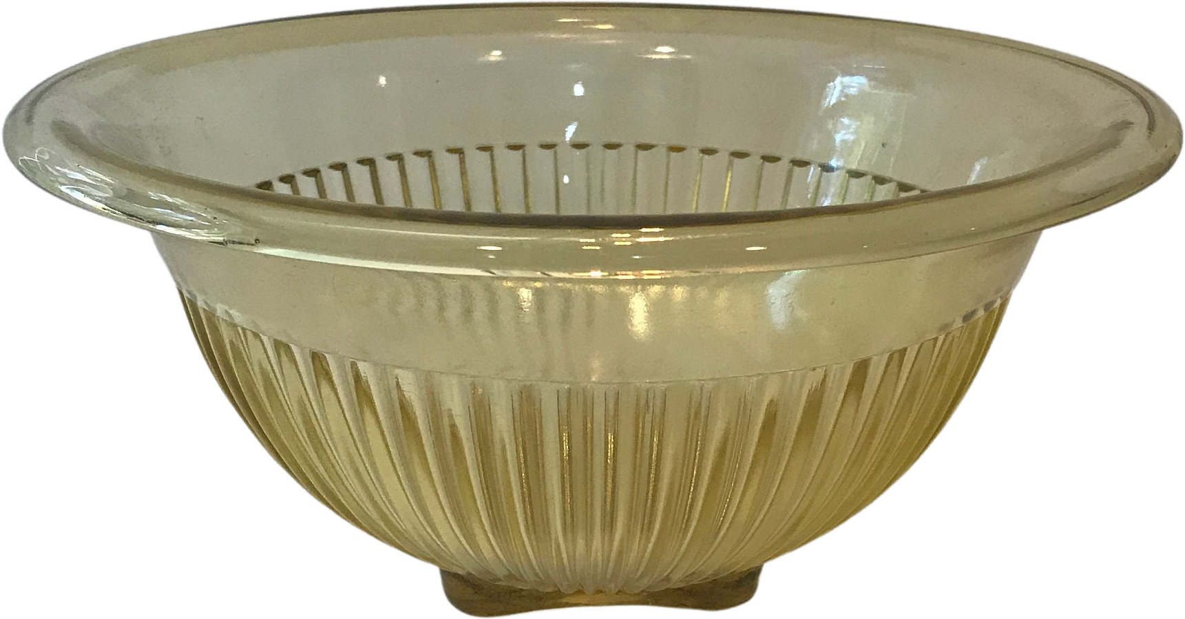 Vintage Depression Glass Amber Ribbed Bottom Bowl by Federal Glass Shop THRILLING