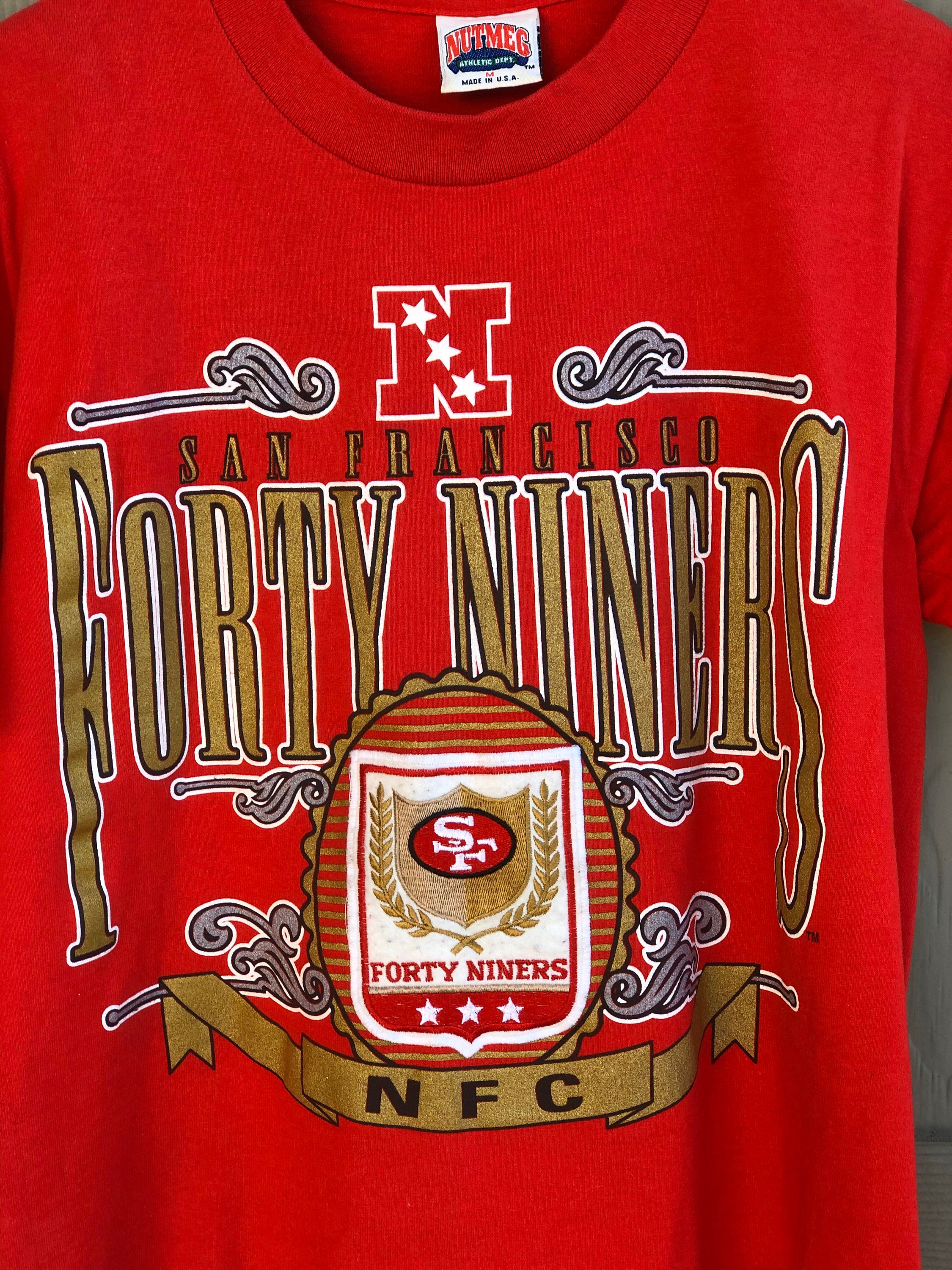 Vintage Red Cotton T-Shirt with Forty Niners Graphic by Nutmeg NFL Team