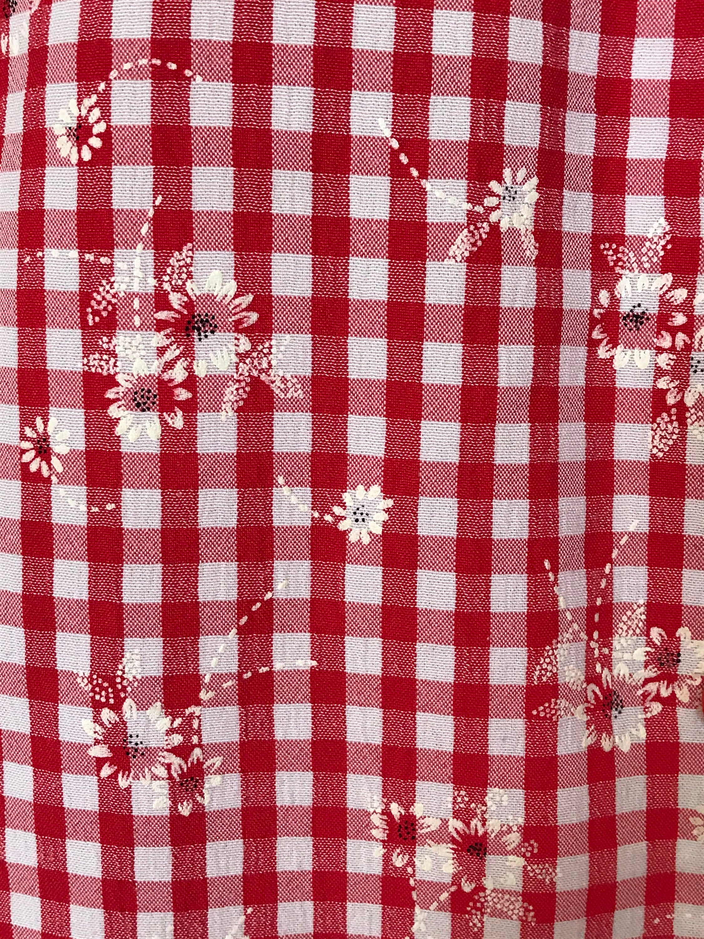 Vintage Cheetah Checker Button Down Red Print main image 1