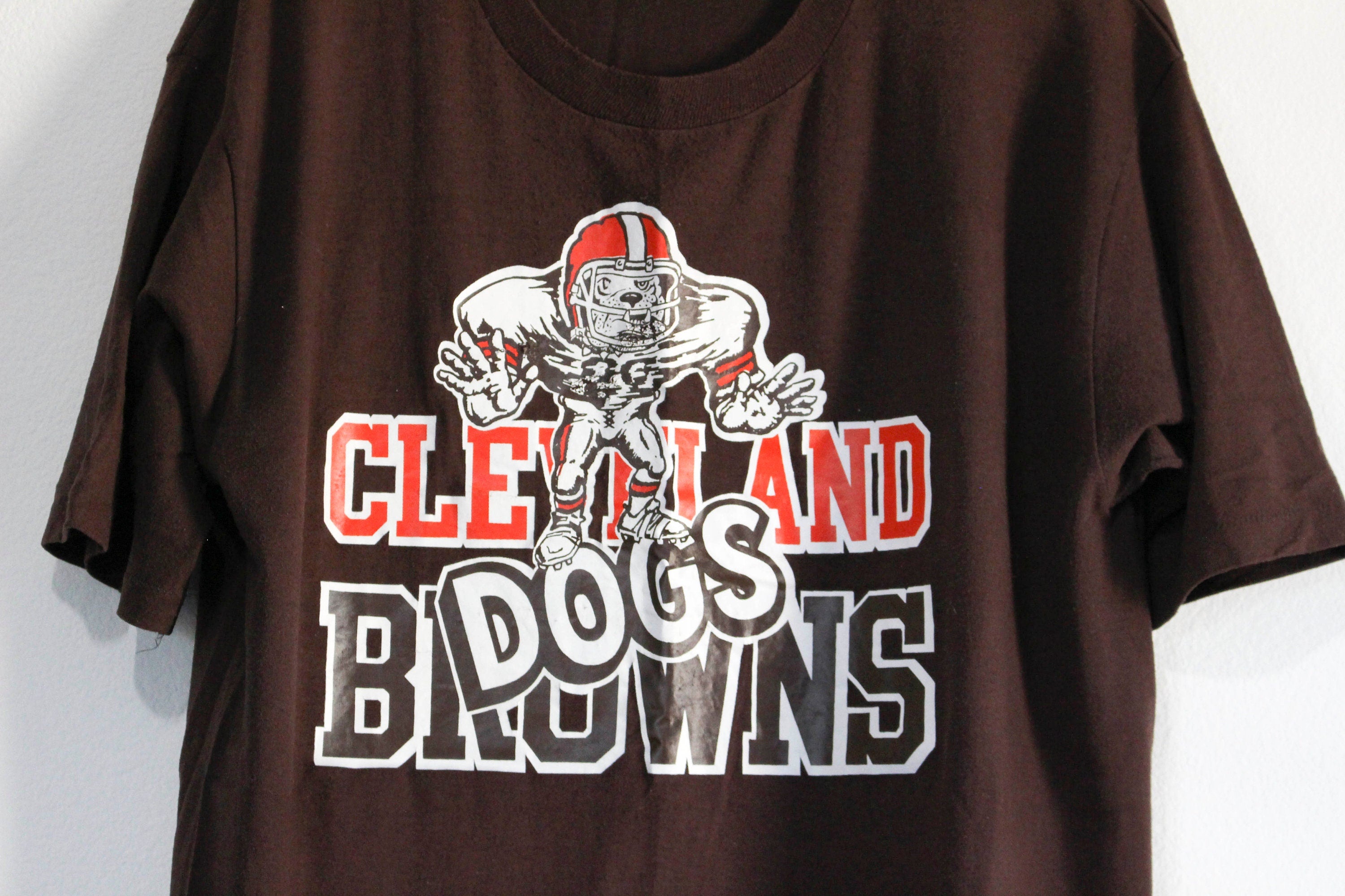 Vintage 80s CLEVELAND BROWNS T Shirt Football Mens Size L XL 