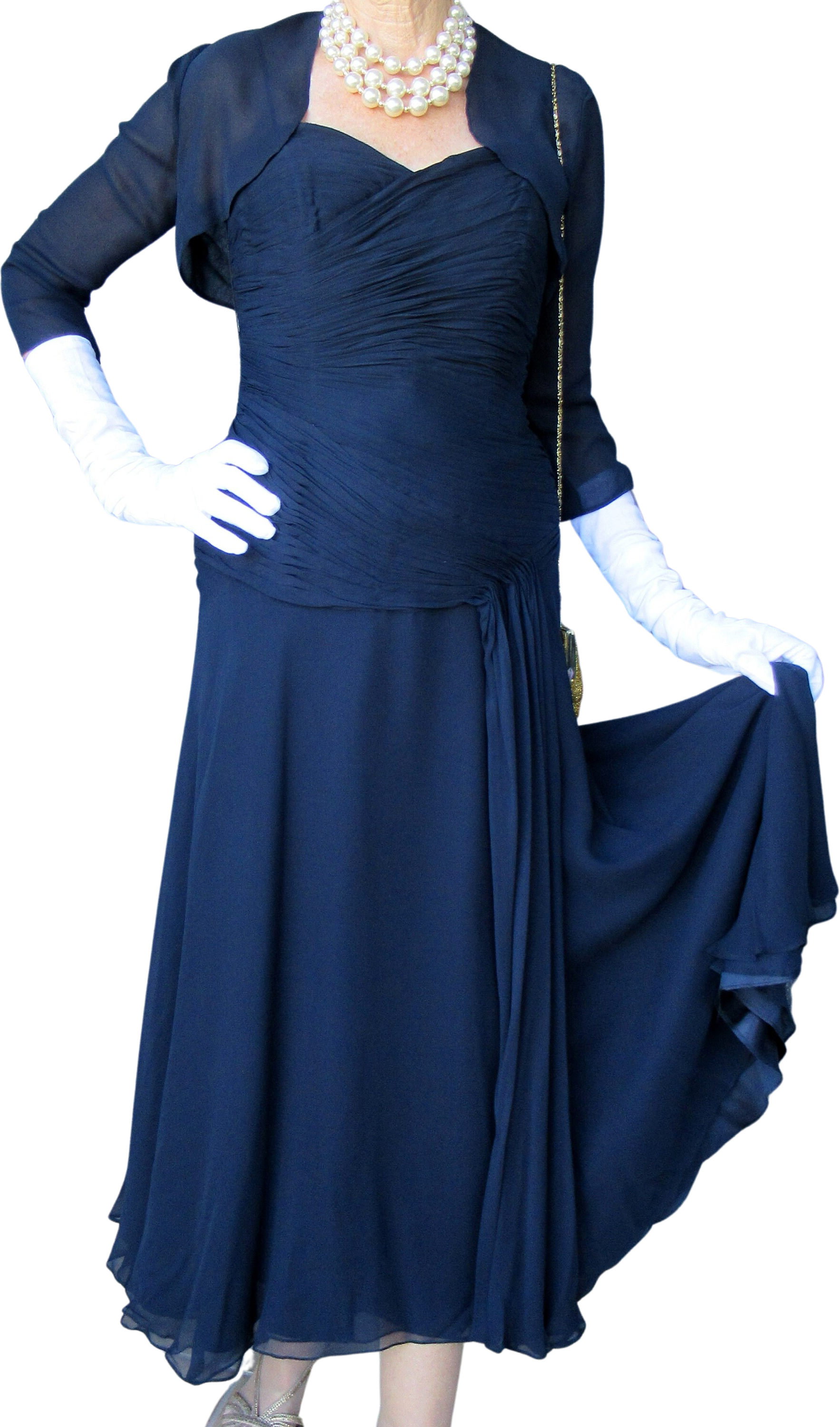 Strapless Dress Formal Padded Bra Top Navy Blue Cm Couture Spaghetti Strap  Back Zipper Full Sheer Skirt with Front Panel
