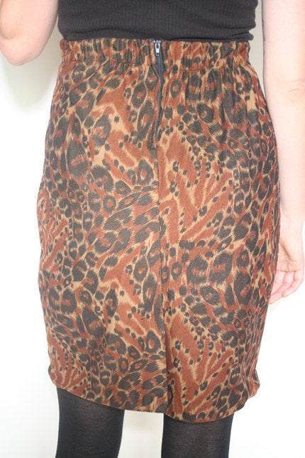 Vintage Cheetah Print Pencil Skirt Shop Thrilling