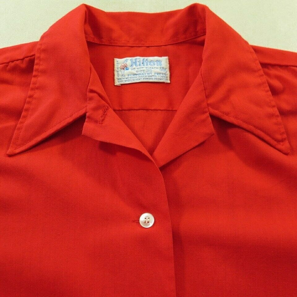 Vintage 60s Hilton Bowling Shirt 36 S Red The So What Ohio Bell Button Up hotsell Pocket