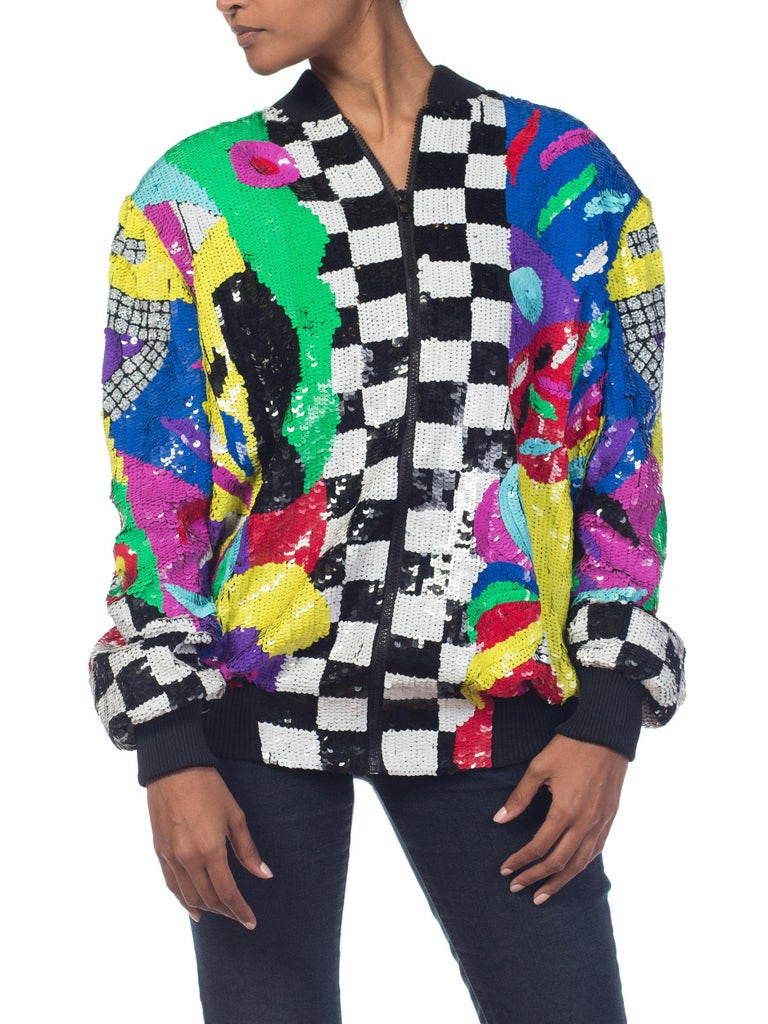 Vintage 80s Baroque-Style Clock Print Bomber Jacket – Total Recall
