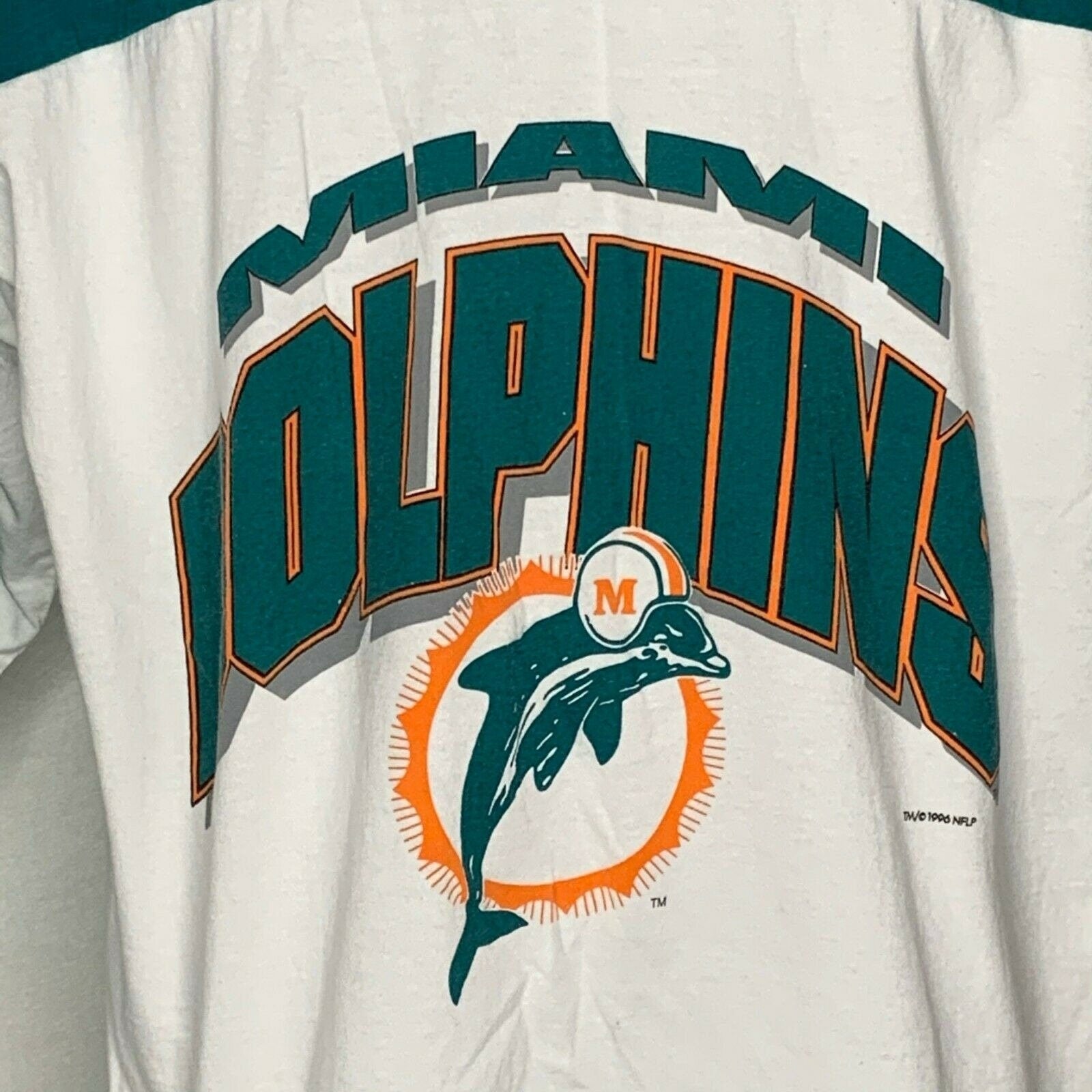 90s Miami Dolphins Jersey NFL Football t-shirt Medium - The Captains Vintage