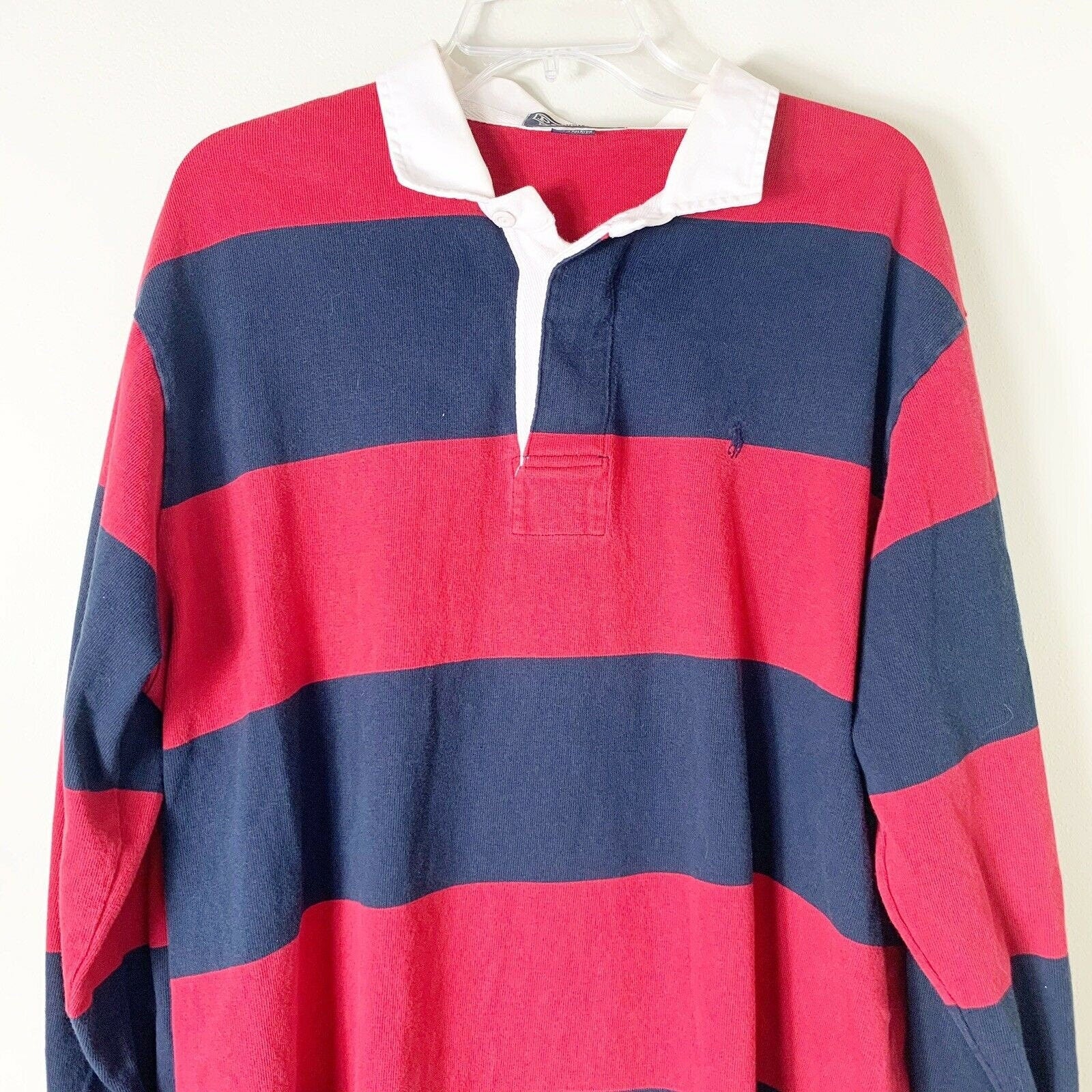 Vintage Polo Ralph Lauren Striped Rugby Longsleeve Polo Shirt 