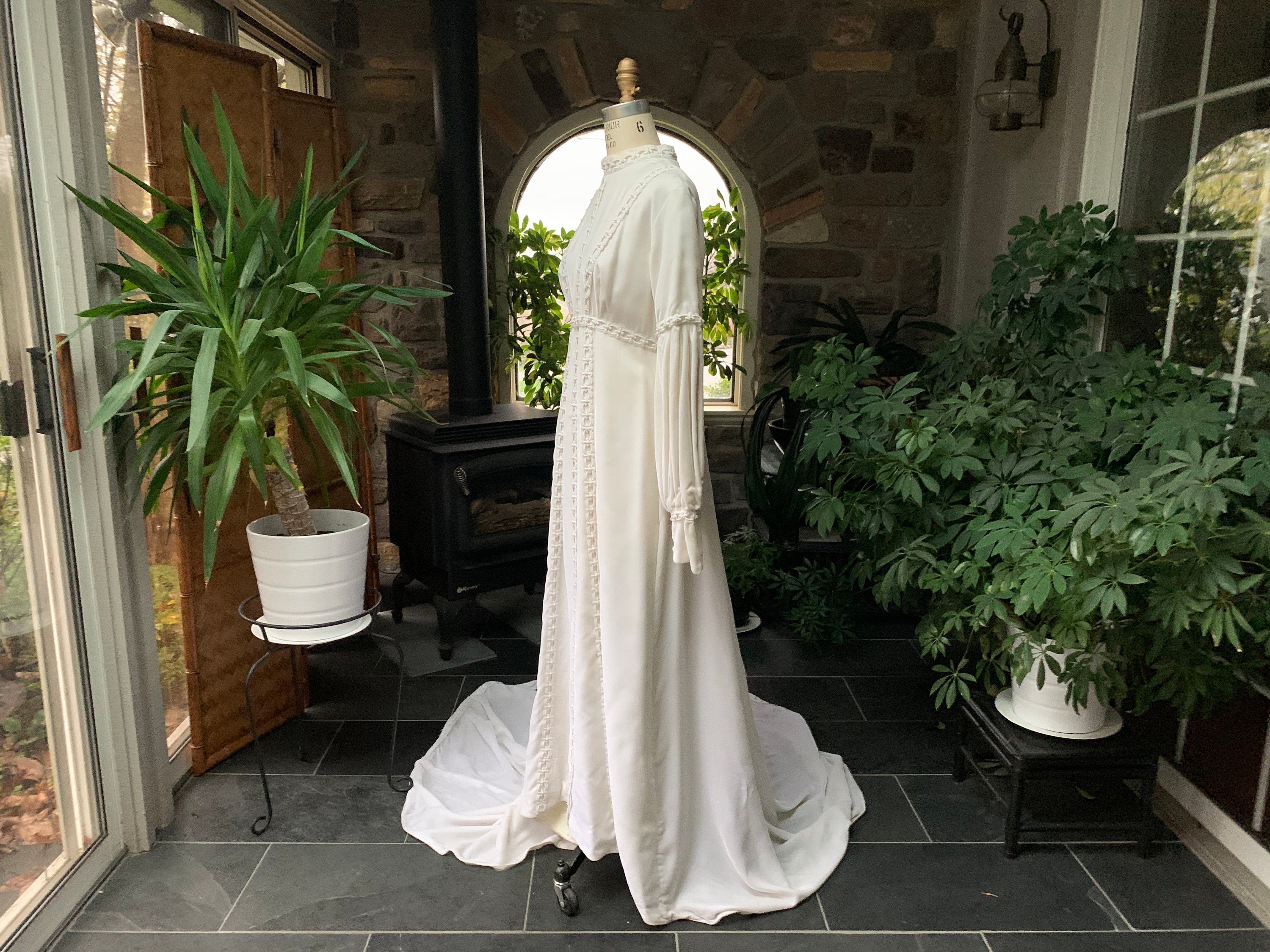 Ivory Velvet Wedding Dress