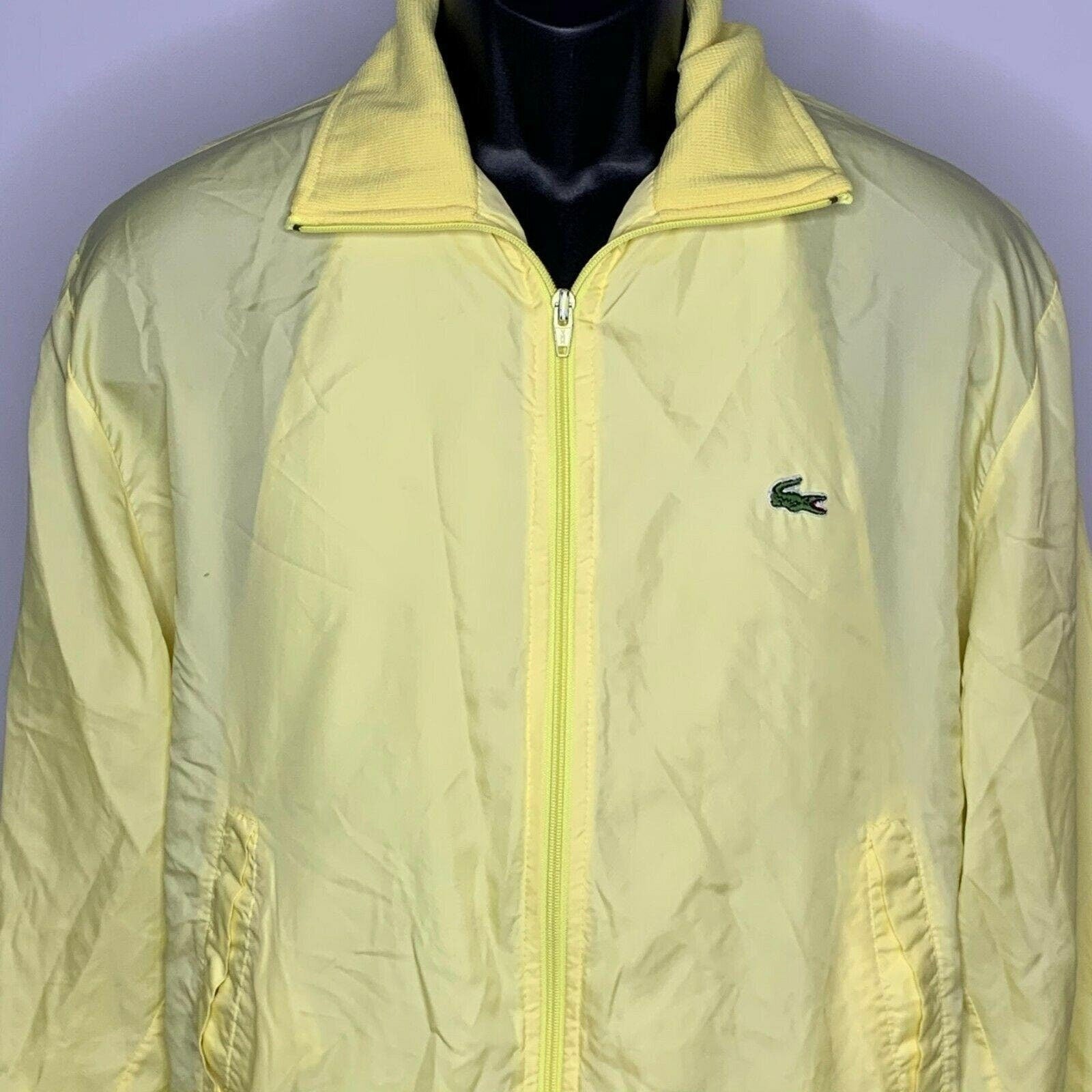 Tilgivende sejle Mediate Vintage Izod Lacoste Bomber Jacket L Yellow Windbreaker Full Zip Pocke |  Shop THRILLING