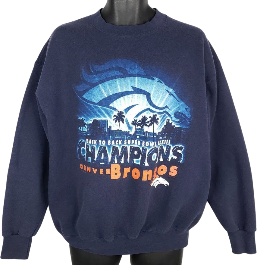 Lee 90s Super Bowl XXXIII Denver Broncos Back to Back Champs Sweatshirt - Men's Large