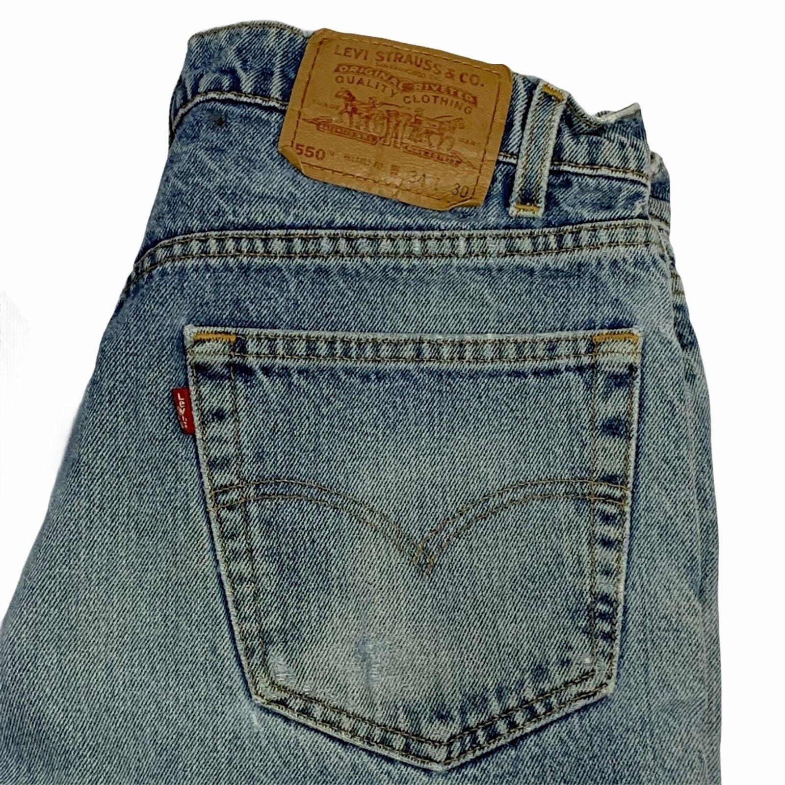 Vintage Levis 550 Denim Jeans 34 Med Wash Relaxed Fit Distressed Straight  Leg | Shop THRILLING