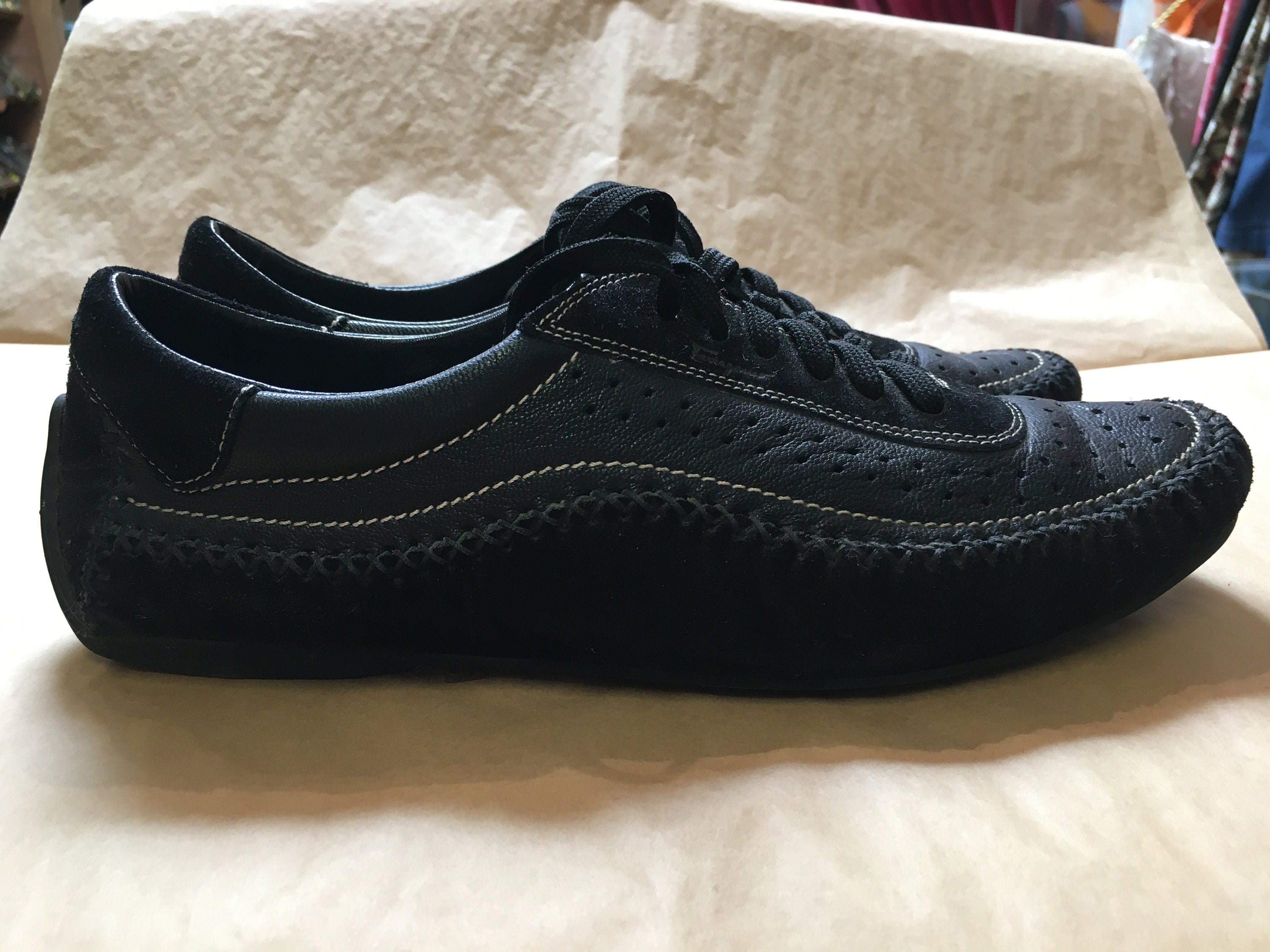 Vintage Salvatore Ferragamo Black Tennis Shoes | Shop THRILLING