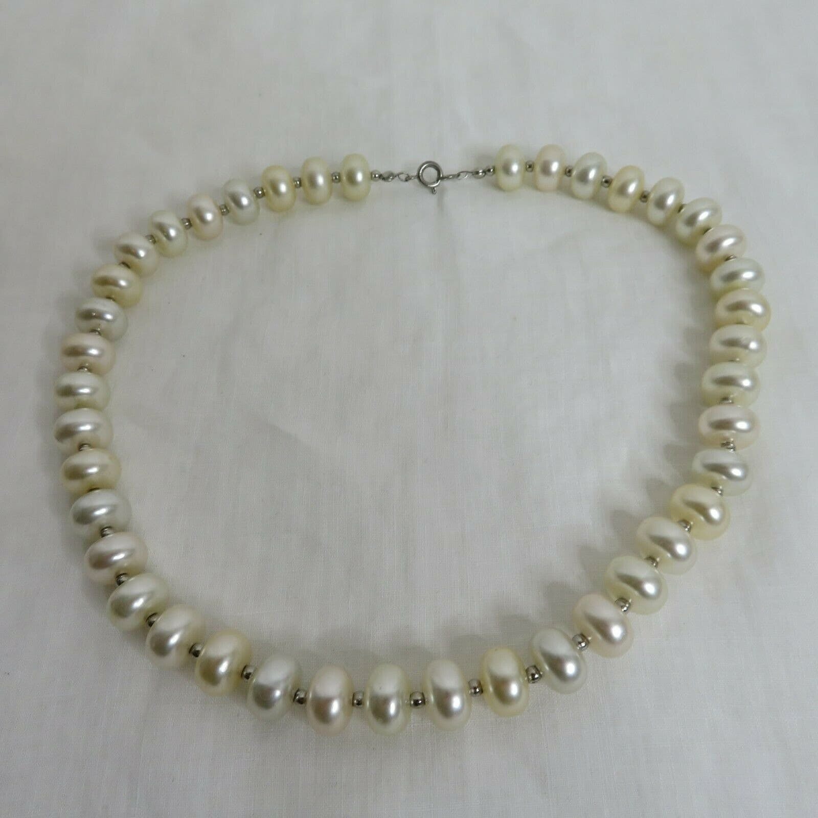 Elegant 8Mm White Pearl Necklace For Women, 15.7 In