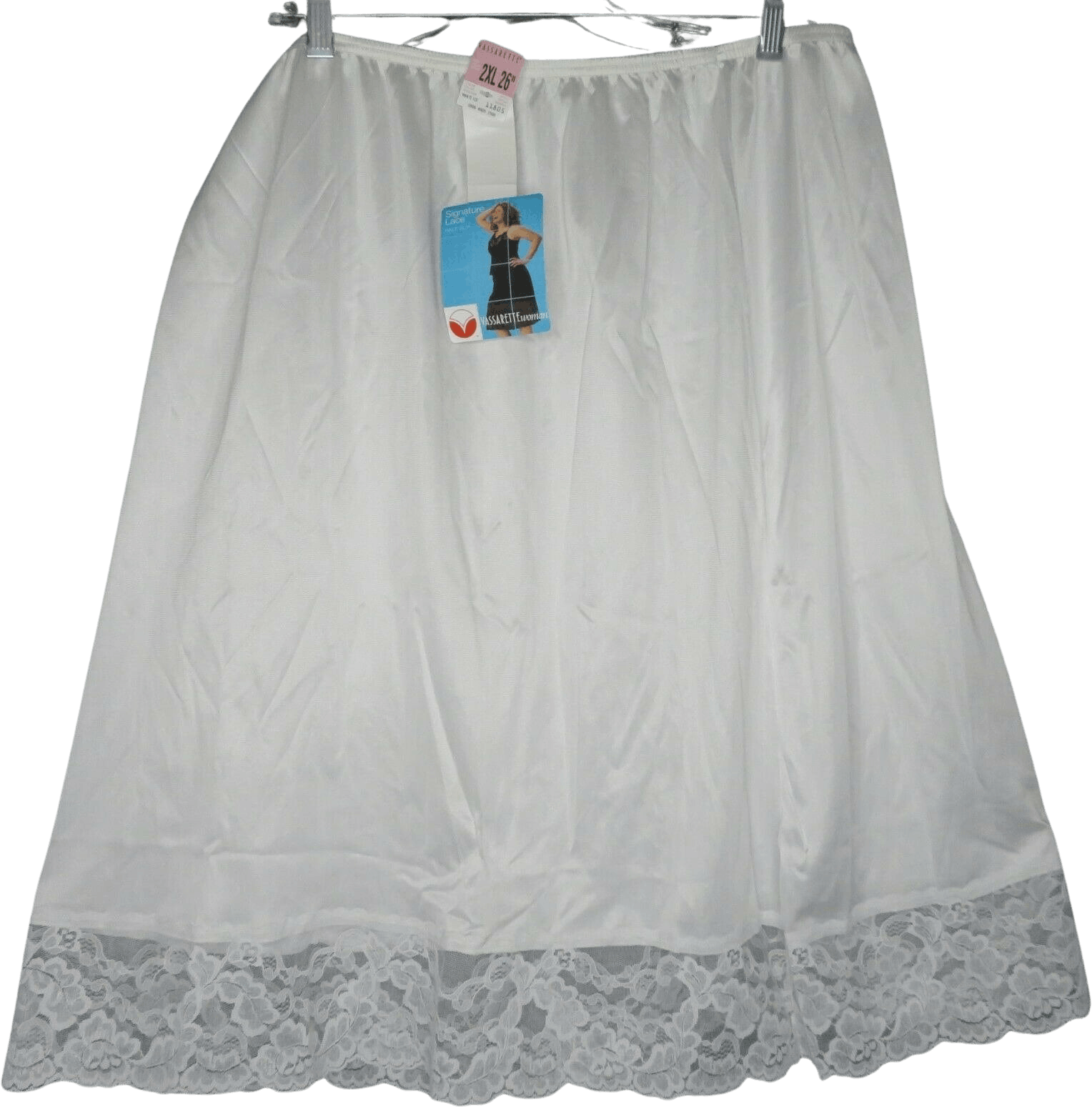 Vintage 80s White Satin Half Dress Slip By Vassarette