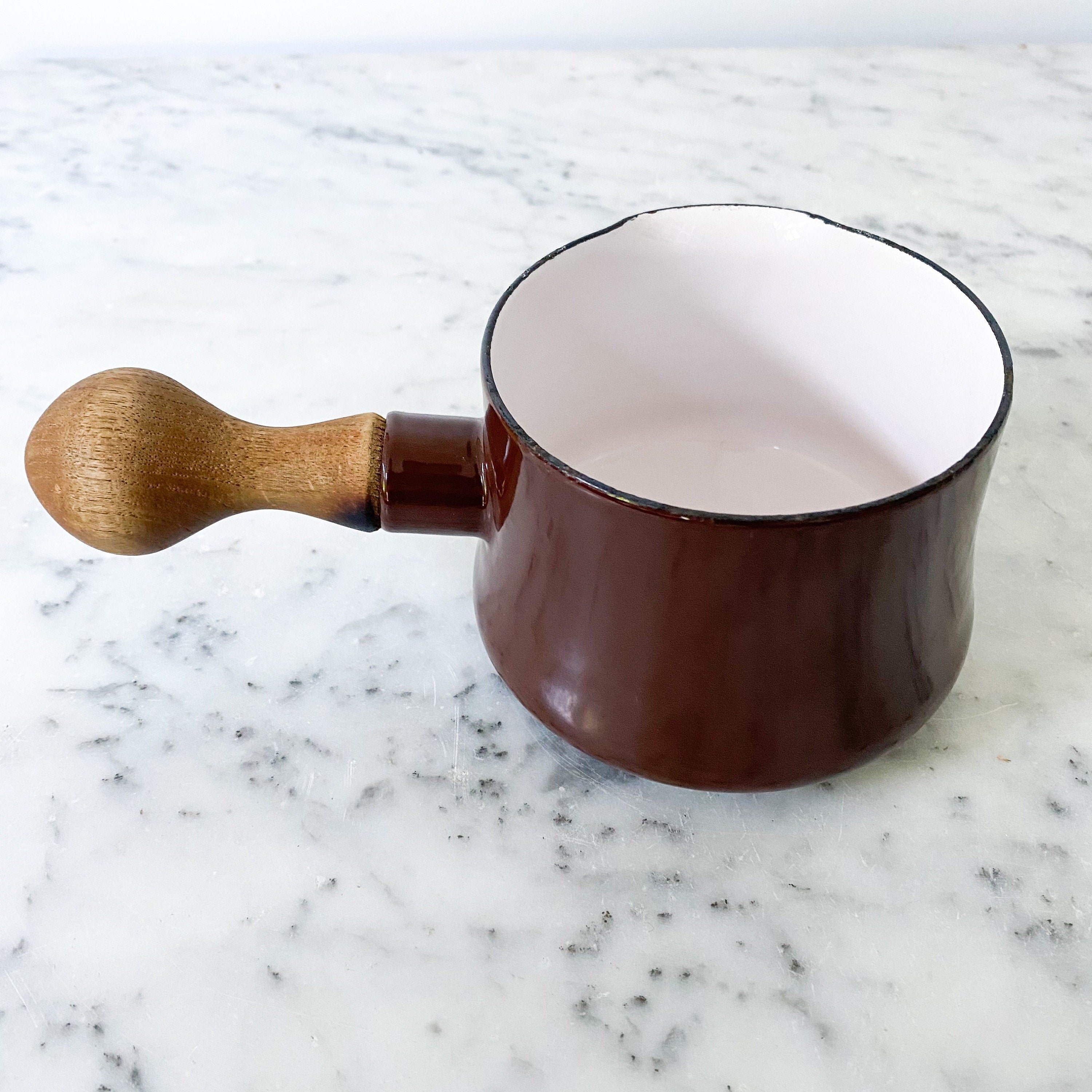 Vintage 70s Brown Dansk Butter Warmer Pan with Teak Handle by Jens