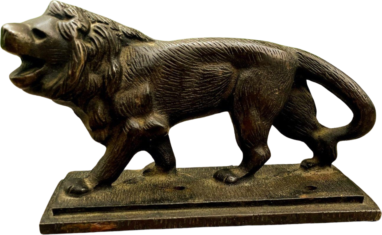 Vintage Antique Cast Iron Lion Figurine Bronze Color Shop THRILLING