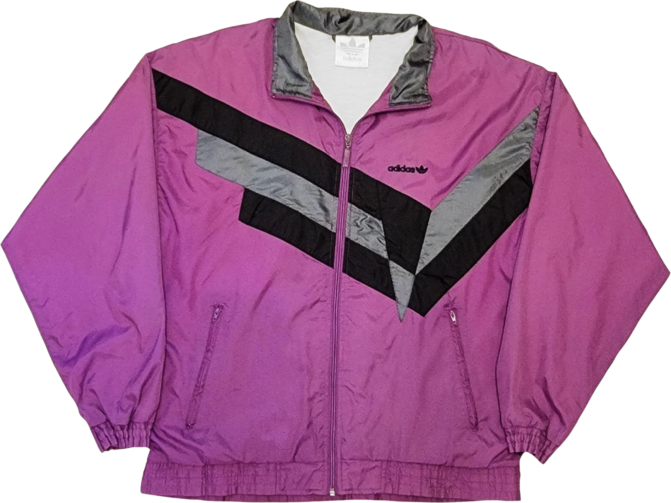 Vintage 90s Track Windbreaker Jacket Black and Purple Coat Men s
