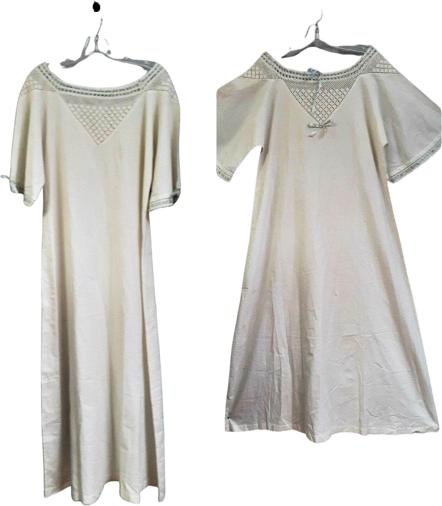 Vintage Victorian Perfect Edwardian Delicate Cotton / Lace Nightgown By