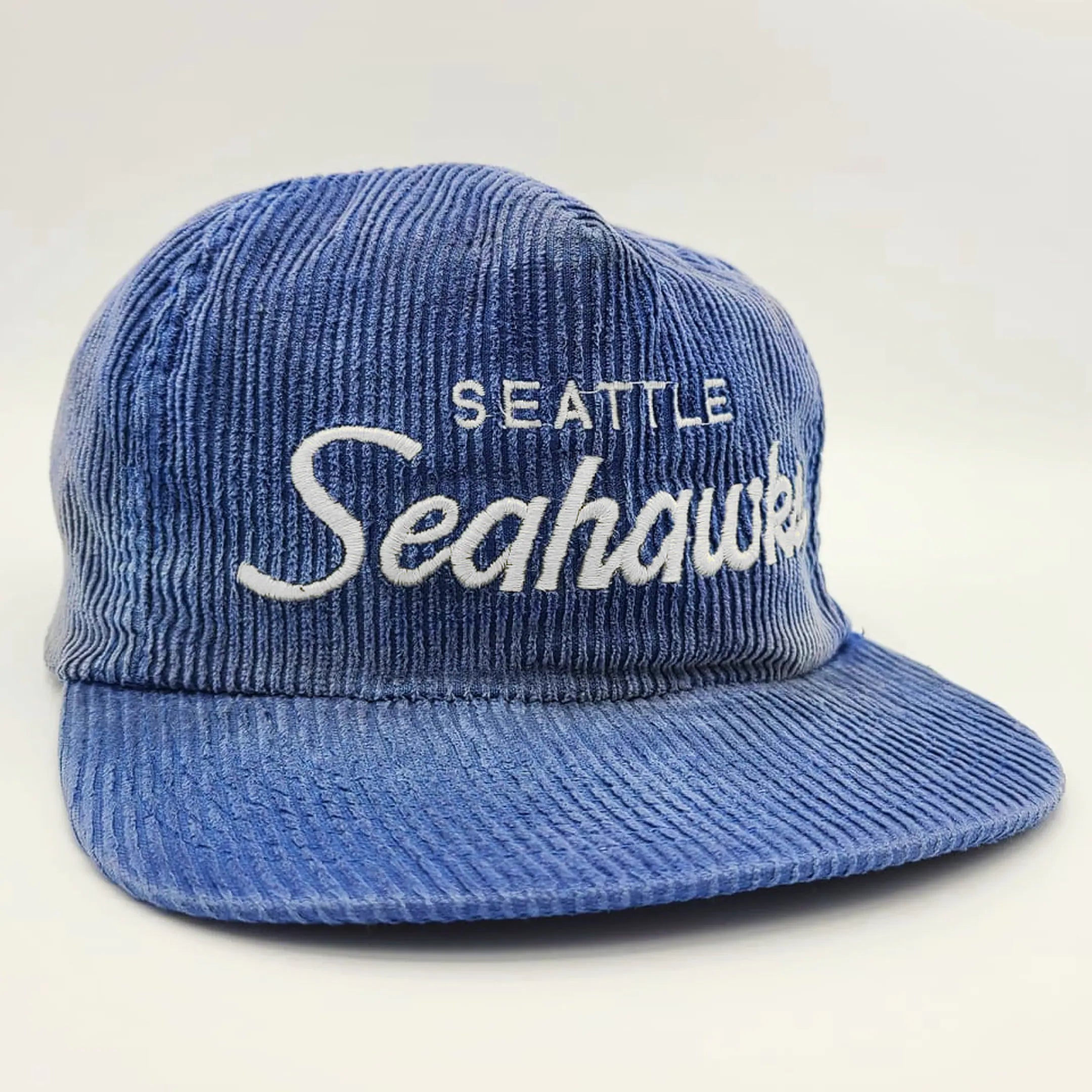 Vintage SEATTLE SEAHAWKS Navy Rope Lined Corduroy Zipback Hat -   Canada