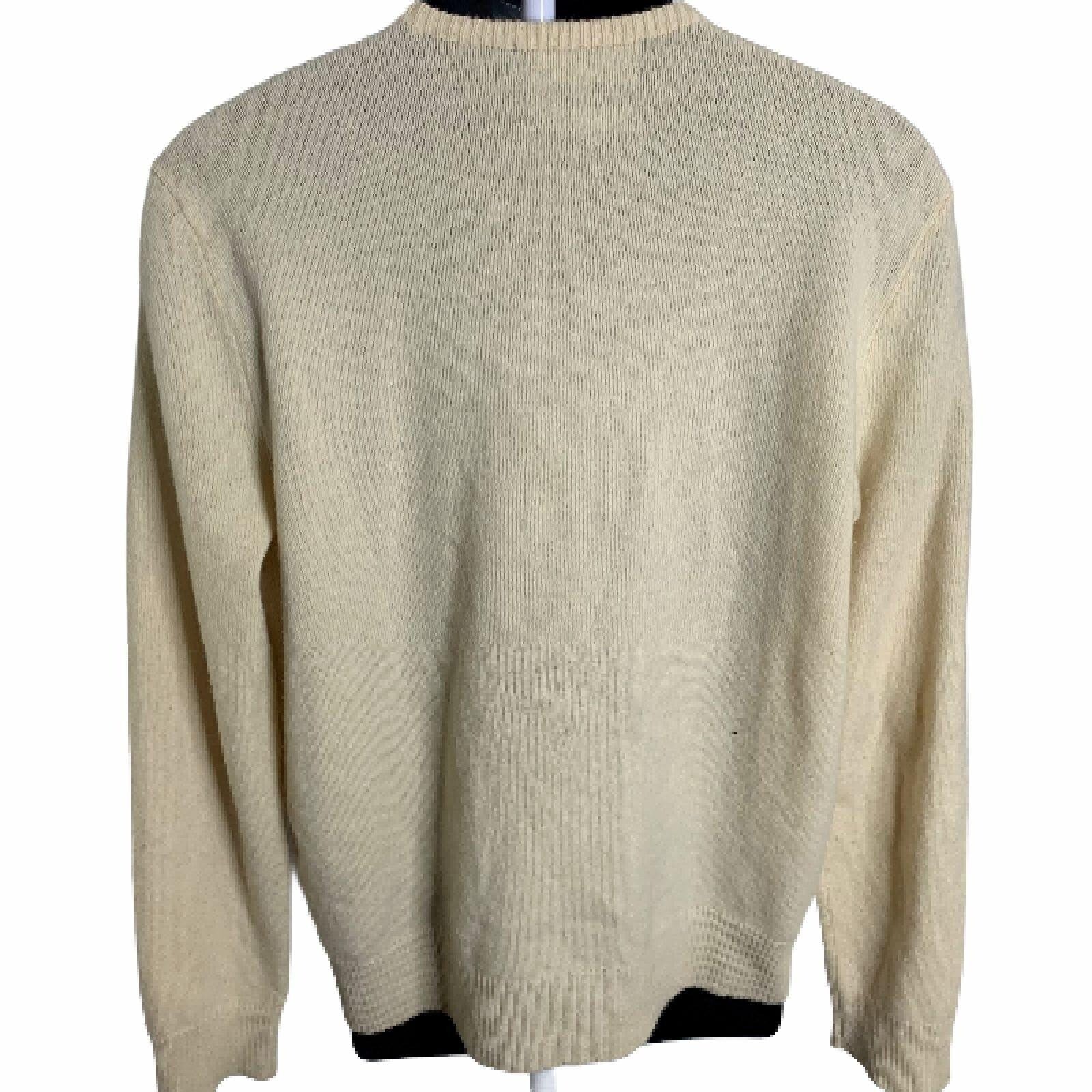 Vintage Polo Ralph Lauren high quality Lambs Wool Sweater M Cream Knit V Neck Embroidered