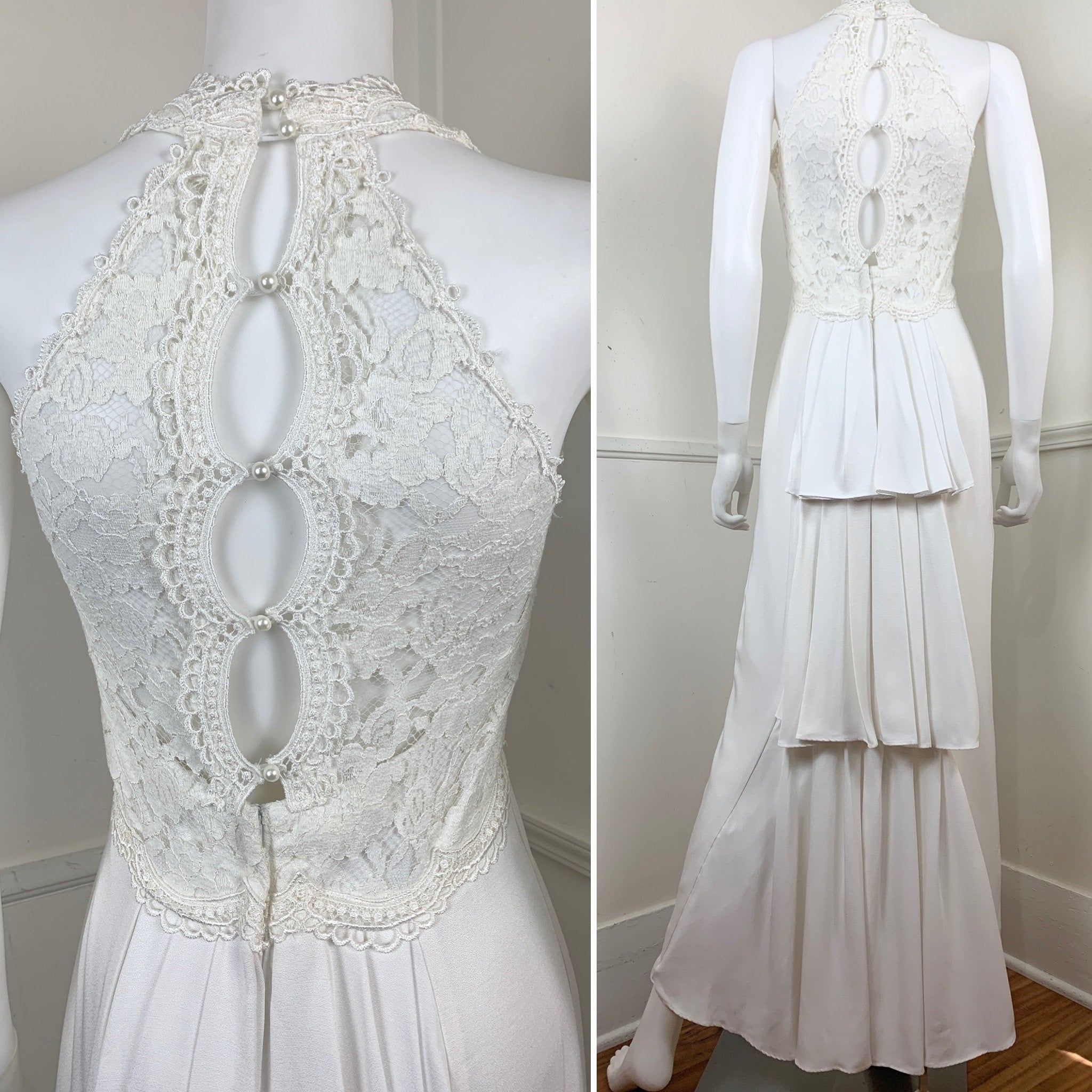 Vintage 90s White Gown by Jessica McClintock Bridal Shop THRILLING