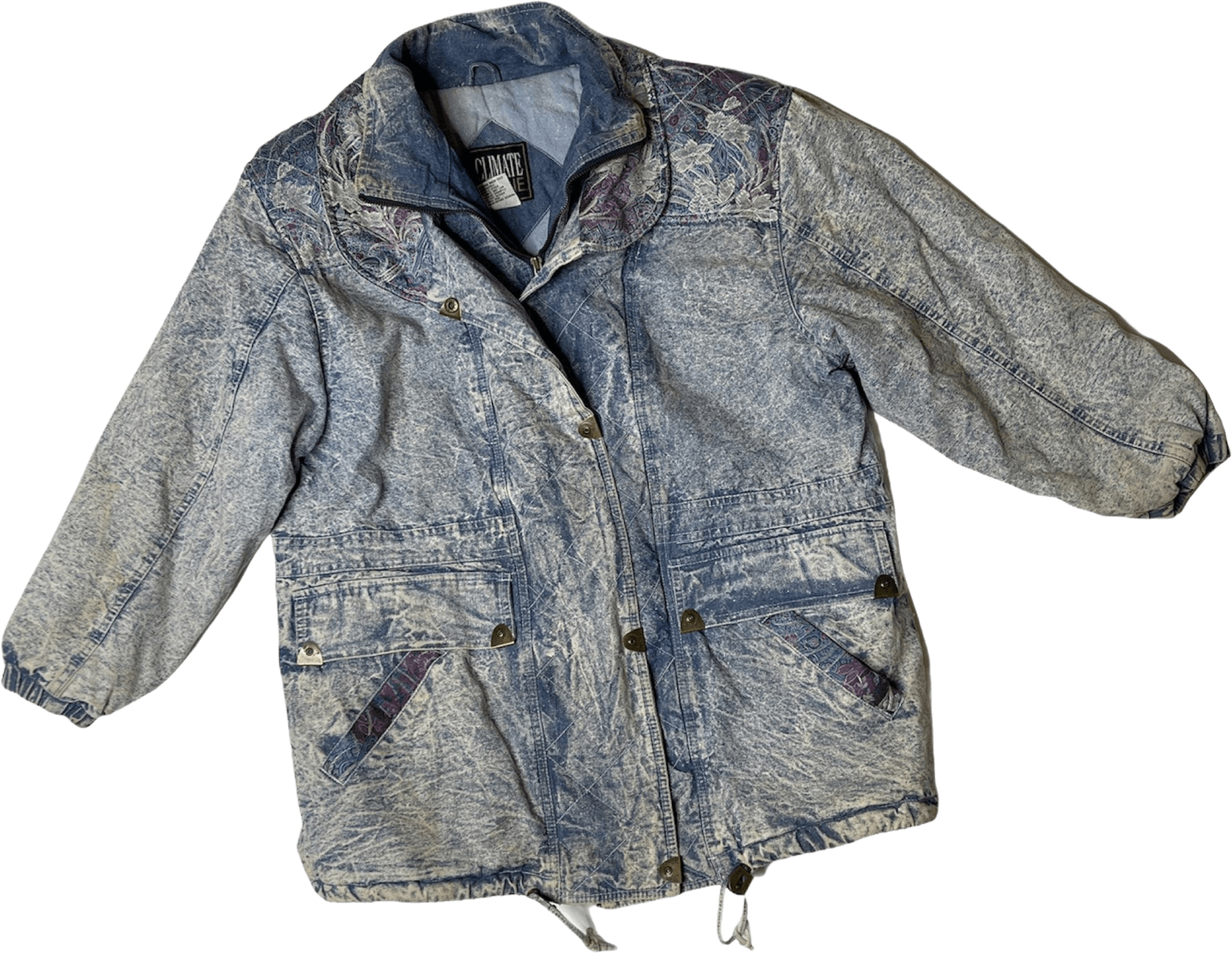 Vintage 80’s Acid Wash Jean Jacket by Climate Zone Shop THRILLING