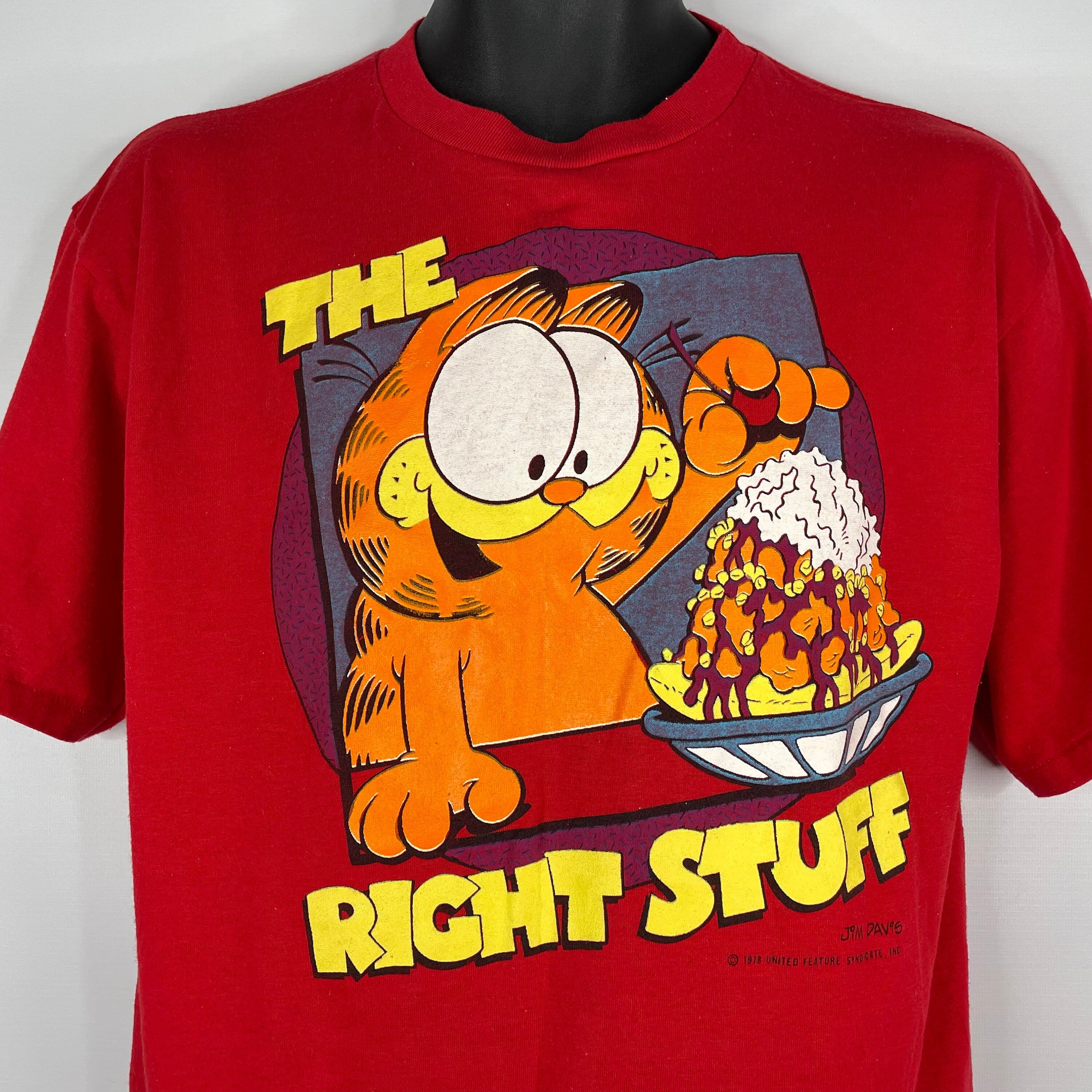 Vintage 1978 Garfield The Right Stuff Ice Cream Red Graphic T-Shirt Si |  Shop THRILLING